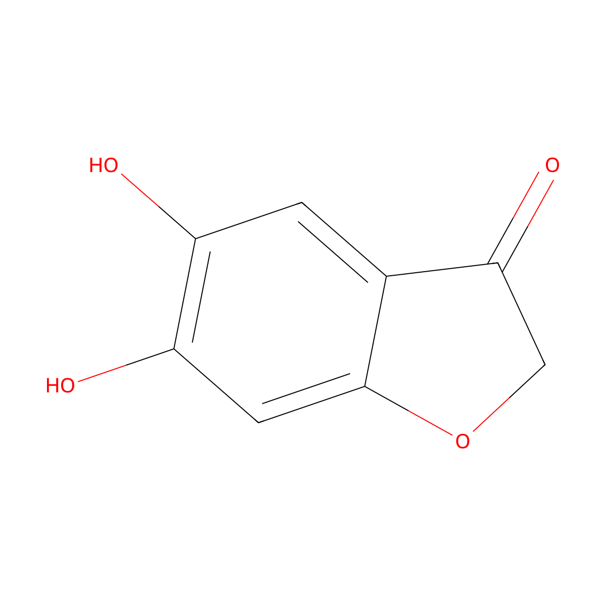 5,6-Dihydroxy-1-benzofuran-3(2H)-one molecular structure, CAS 14771-00-7