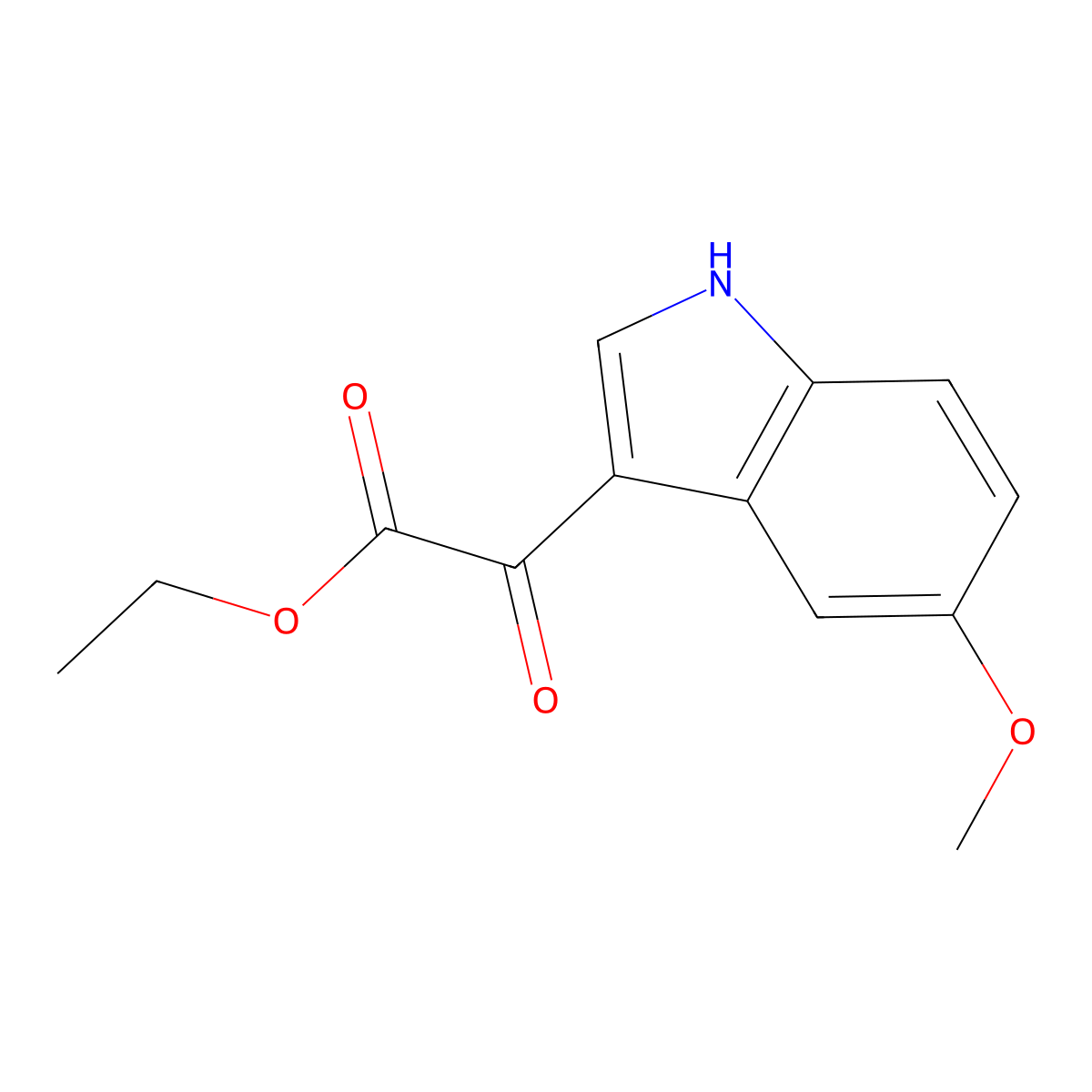 ethyl 2-(5-methoxy-1H-indol-3-yl)-2-oxoacetate molecular structure, CAS 14771-33-6