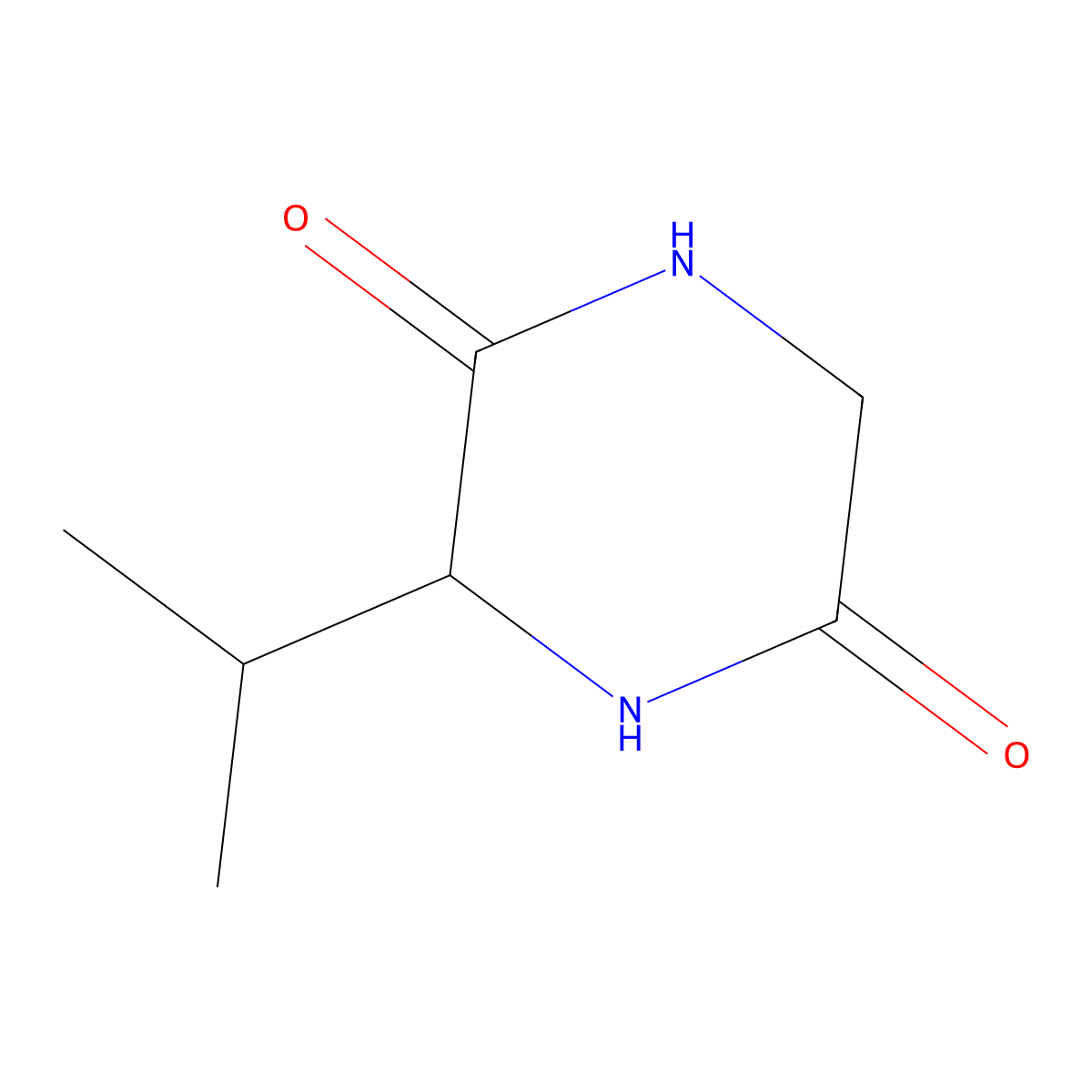 3-Isopropyl-2,5-piperazine-dione molecular structure, CAS 14771-77-8