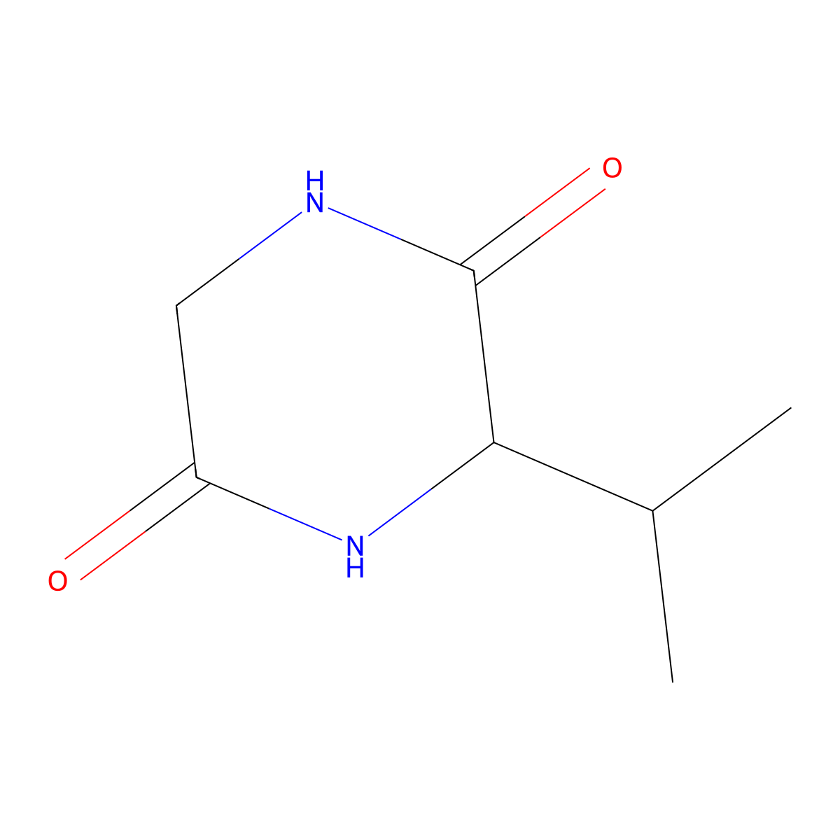 3-Isopropyl-2,5-piperazine-dione molecular structure, CAS 14771-77-8