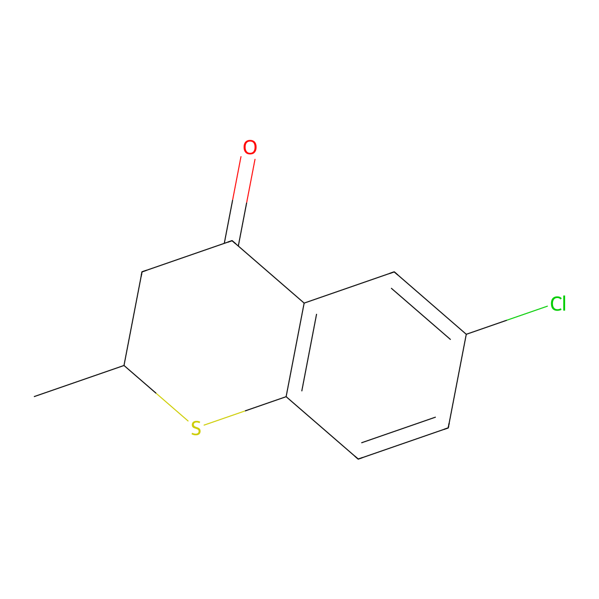 6-Chloro-2-methyl-2,3-dihydro-4H-1-benzothiopyran-4-one molecular structure, CAS 147713-35-7