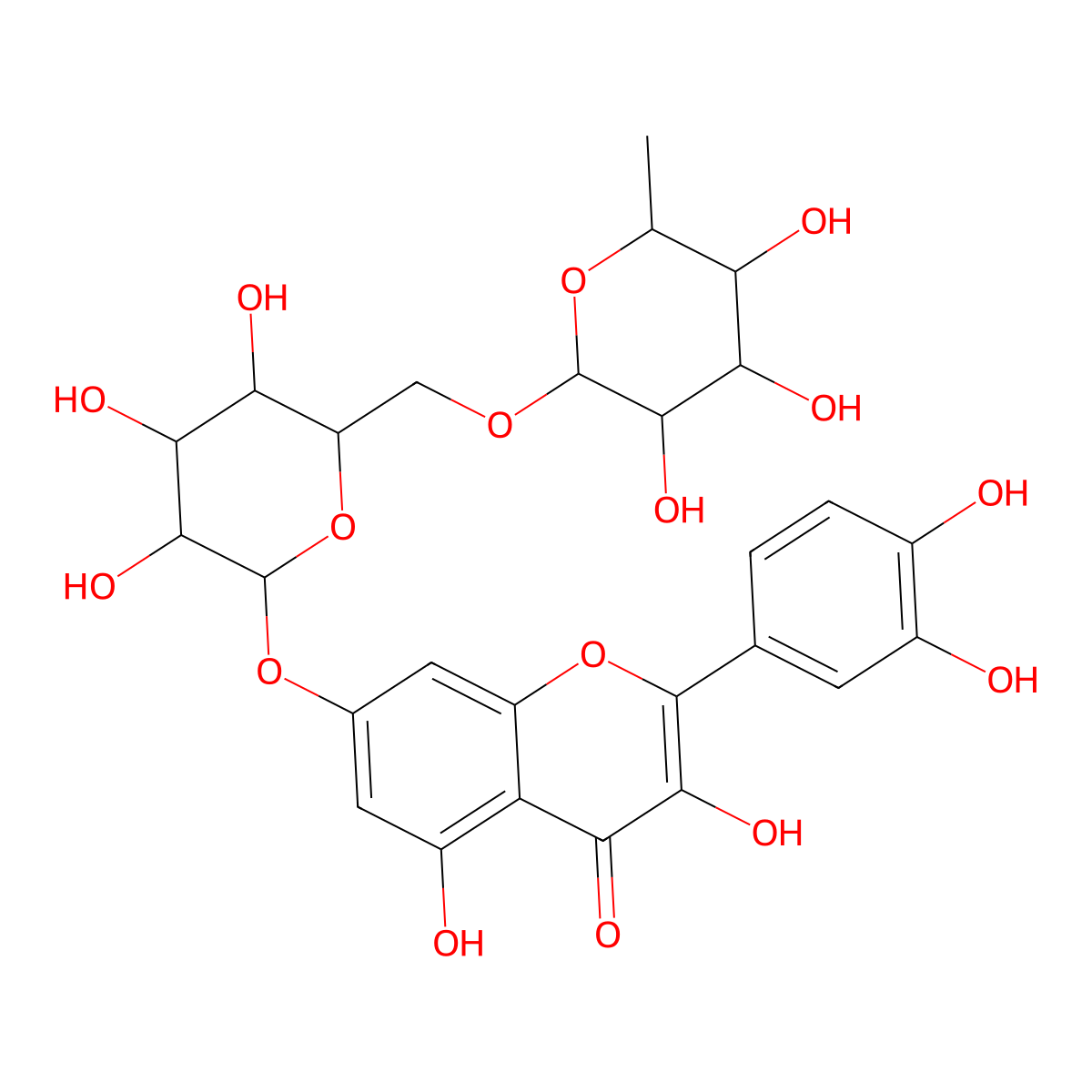 Quercetin-7-o-rutinoside molecular structure, CAS 147714-62-3