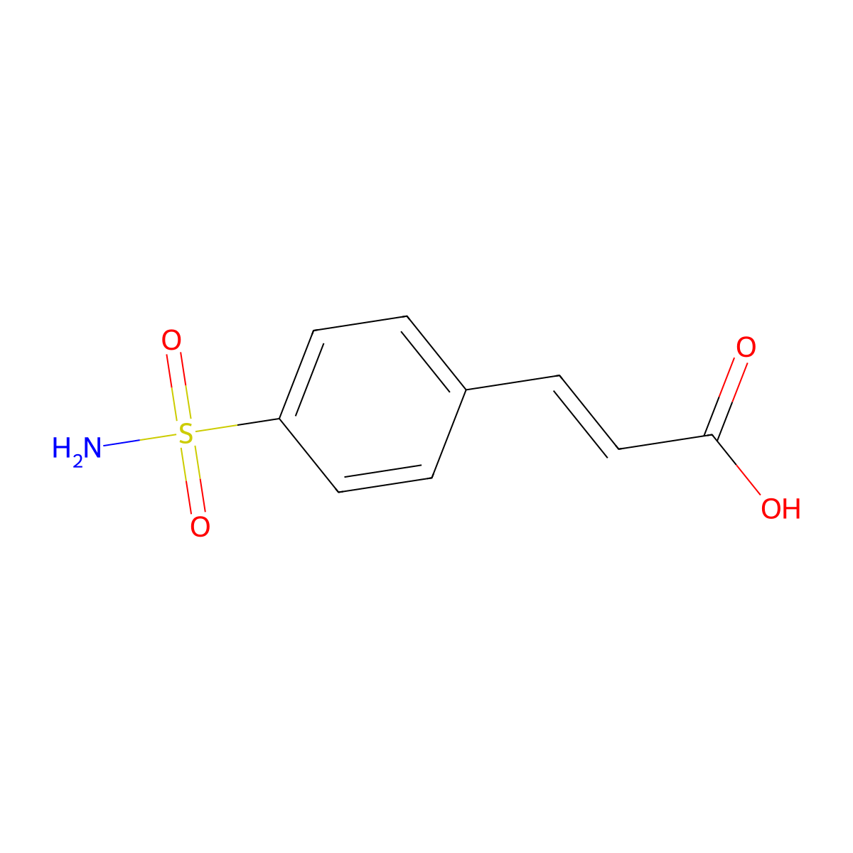(2E)-3-(4-sulfamoylphenyl)prop-2-enoic acid molecular structure, CAS 147723-92-0