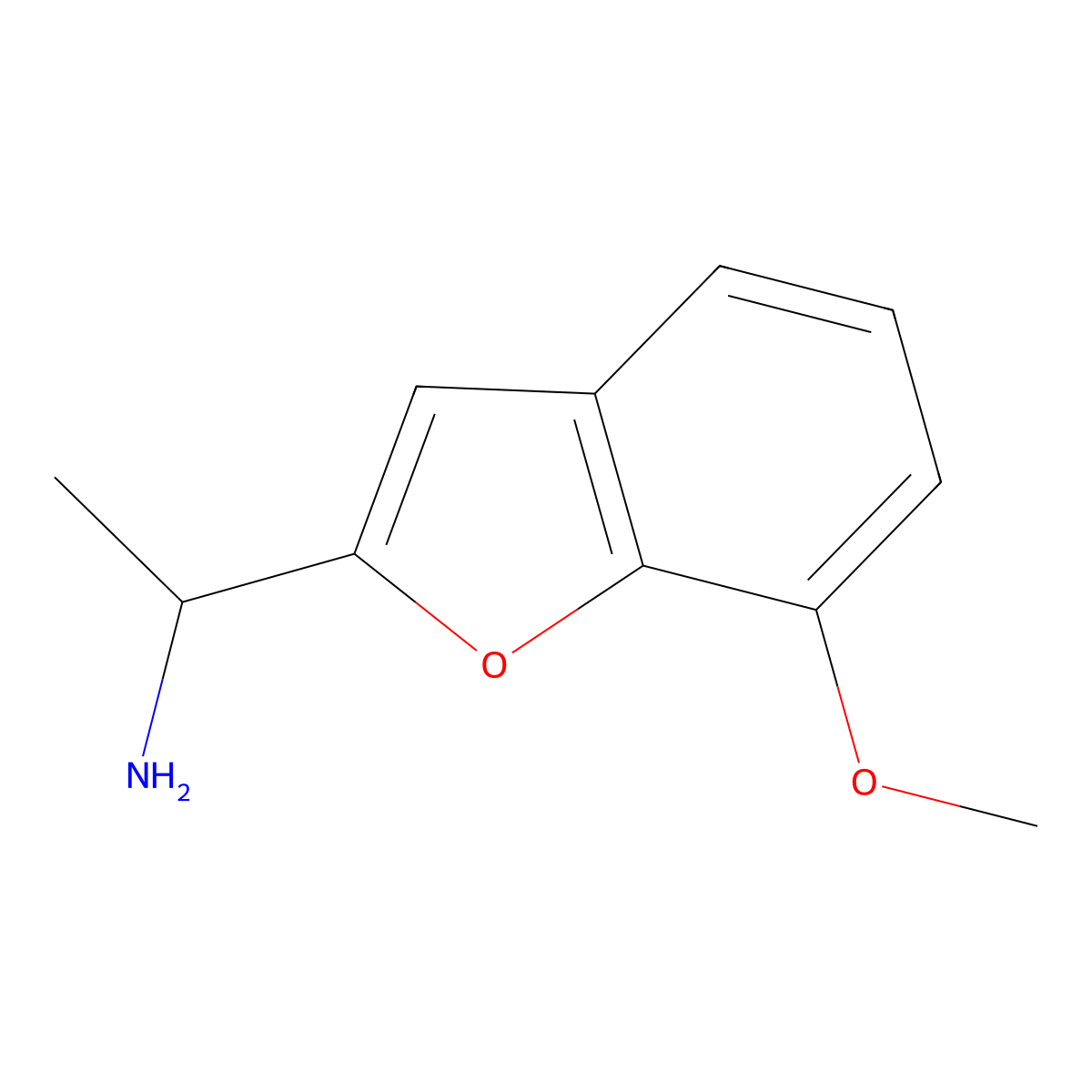 1-(7-Methoxy-1-benzofuran-2-yl)ethan-1-amine molecular structure, CAS 147724-85-4