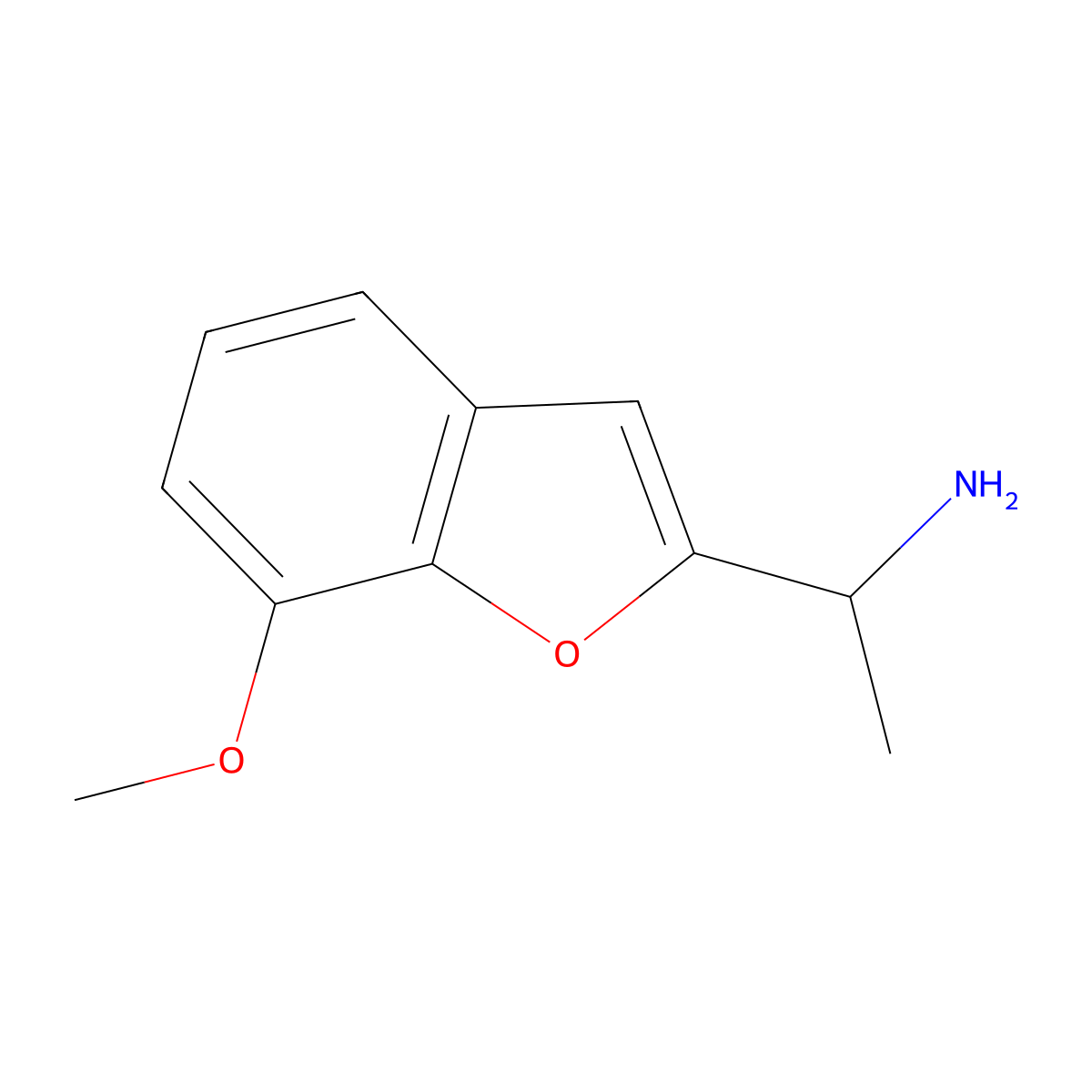 1-(7-Methoxy-1-benzofuran-2-yl)ethan-1-amine molecular structure, CAS 147724-85-4