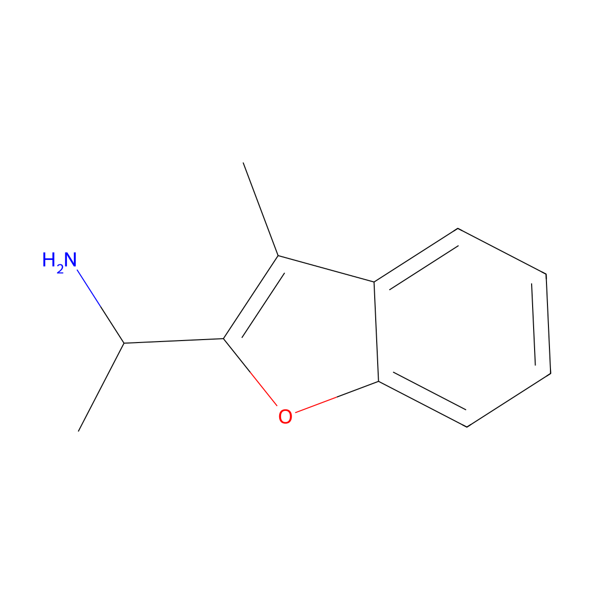 1-(3-Methyl-1-benzofuran-2-yl)ethan-1-amine molecular structure, CAS 147724-88-7