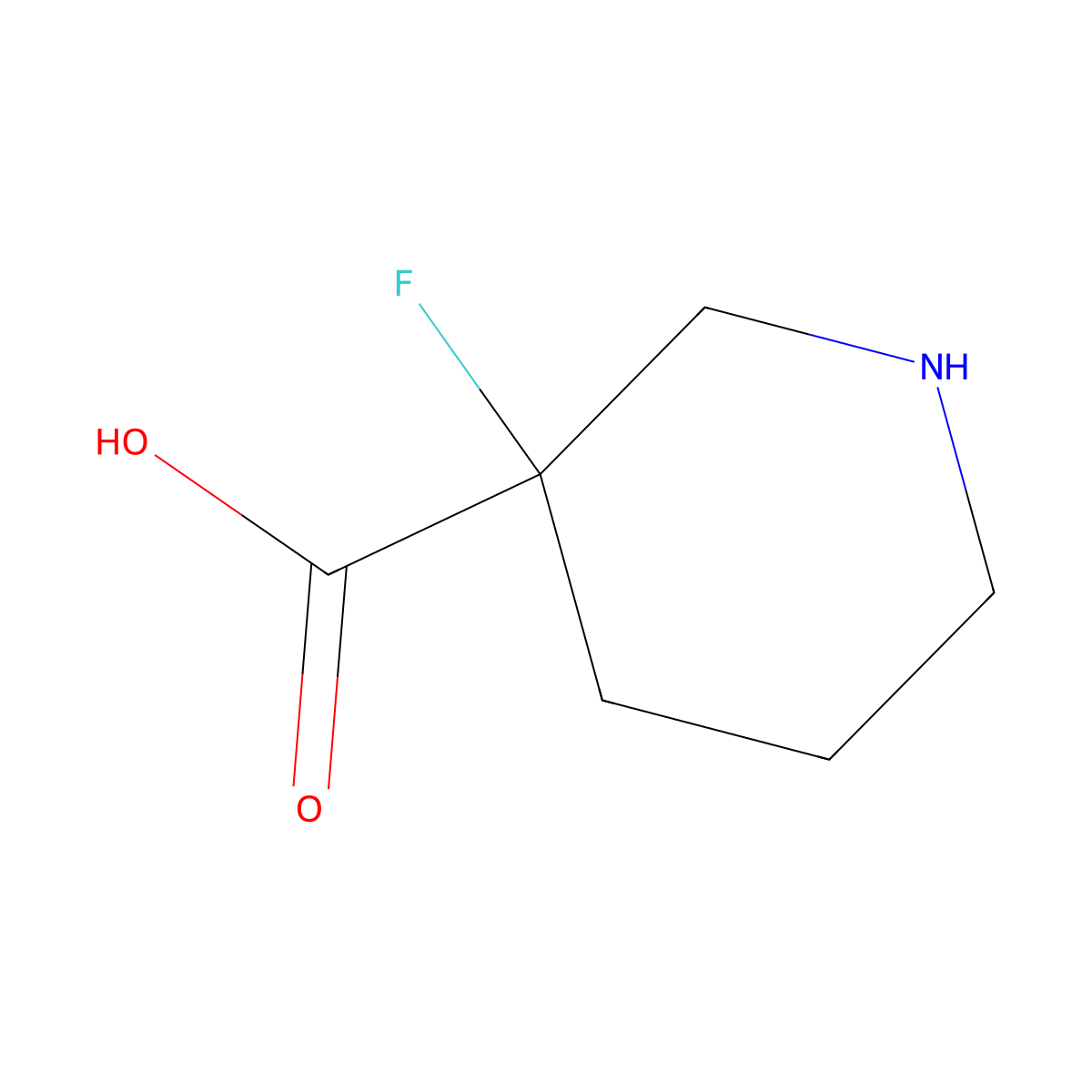 3-Fluoropiperidine-3-carboxylic acid molecular structure, CAS 147727-13-7