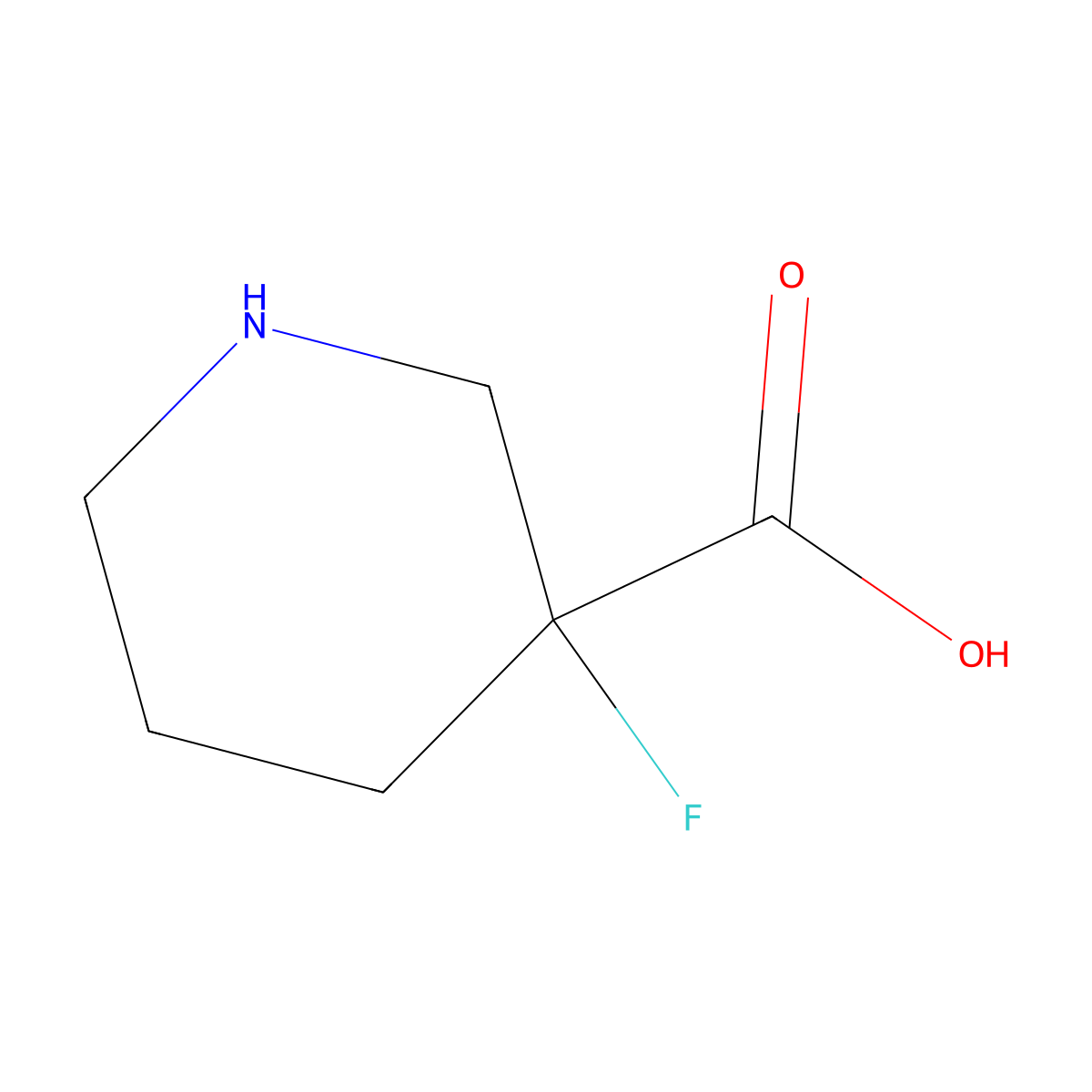 3-Fluoropiperidine-3-carboxylic acid molecular structure, CAS 147727-13-7