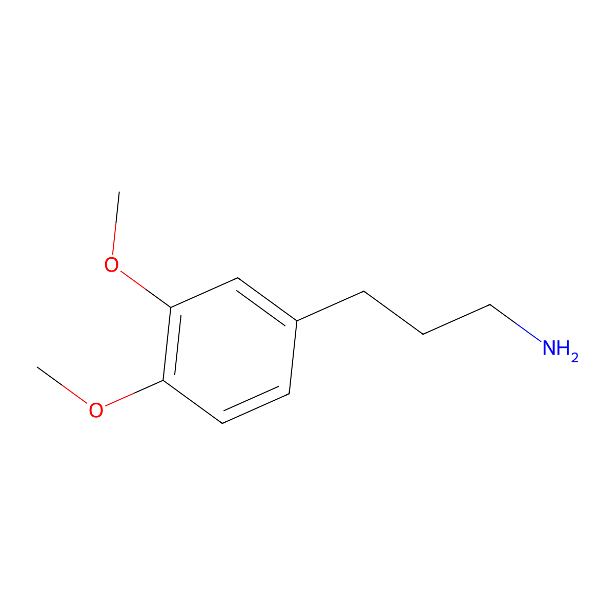 3,4-Dimethoxybenzenepropanamine molecular structure, CAS 14773-42-3