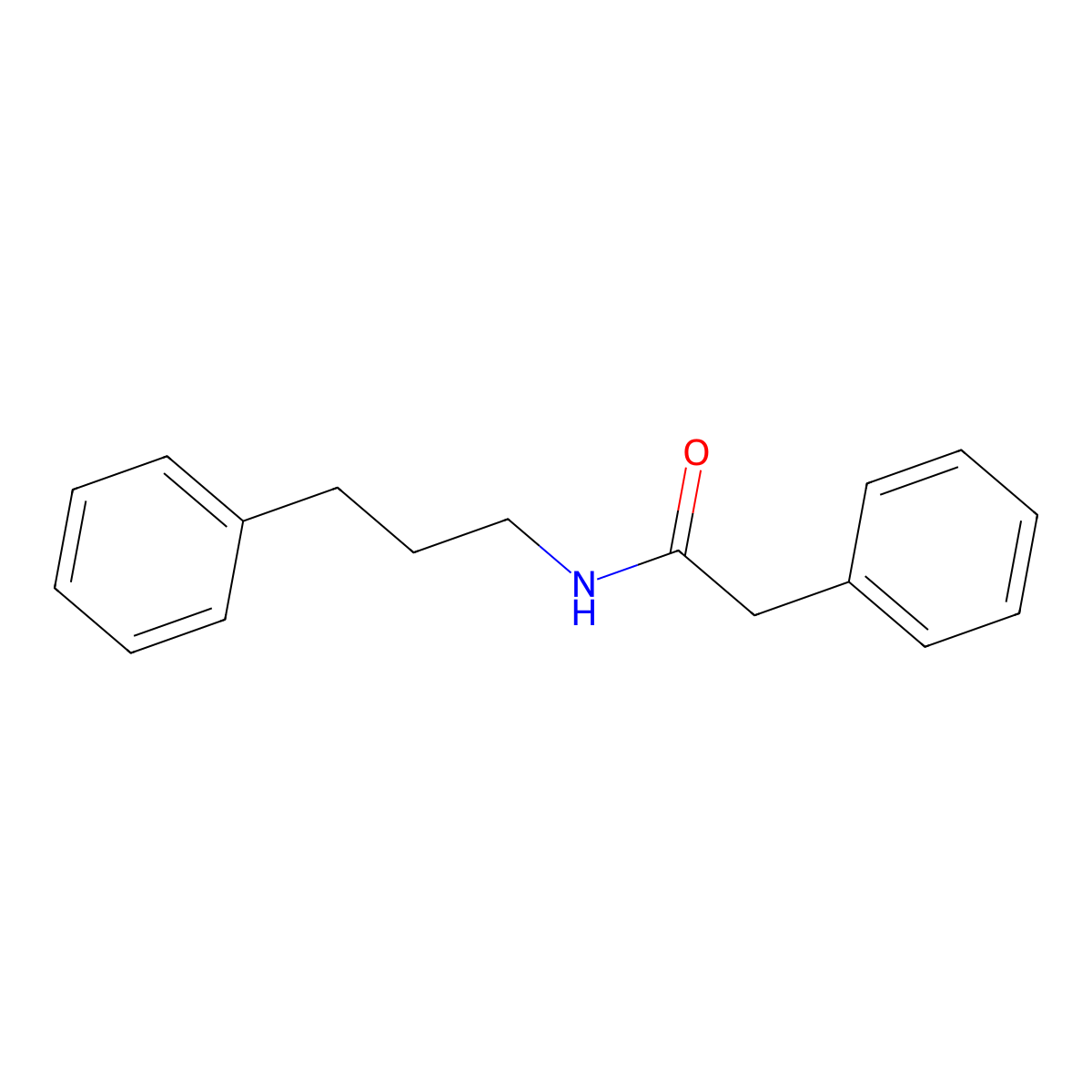 2-phenyl-N-(3-phenylpropyl)acetamide molecular structure, CAS 14773-47-8