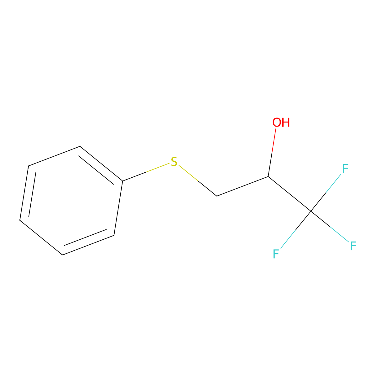 (2S)-1,1,1-trifluoro-3-(phenylsulfanyl)-2-propanol molecular structure, CAS 147730-41-4