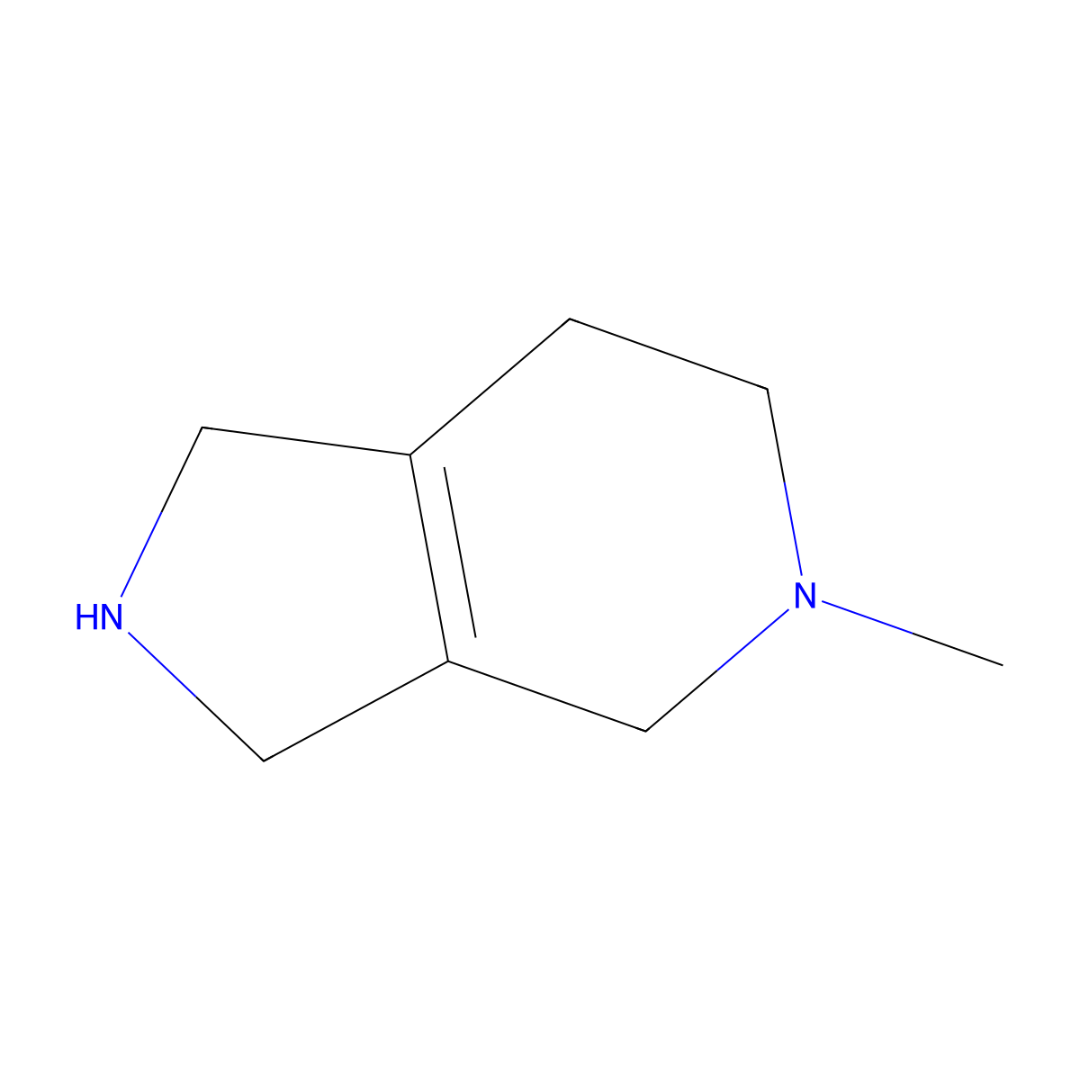 5-Methyl-2,3,4,5,6,7-hexahydro-1H-pyrrolo[3,4-c]pyridine molecular structure, CAS 147739-96-6