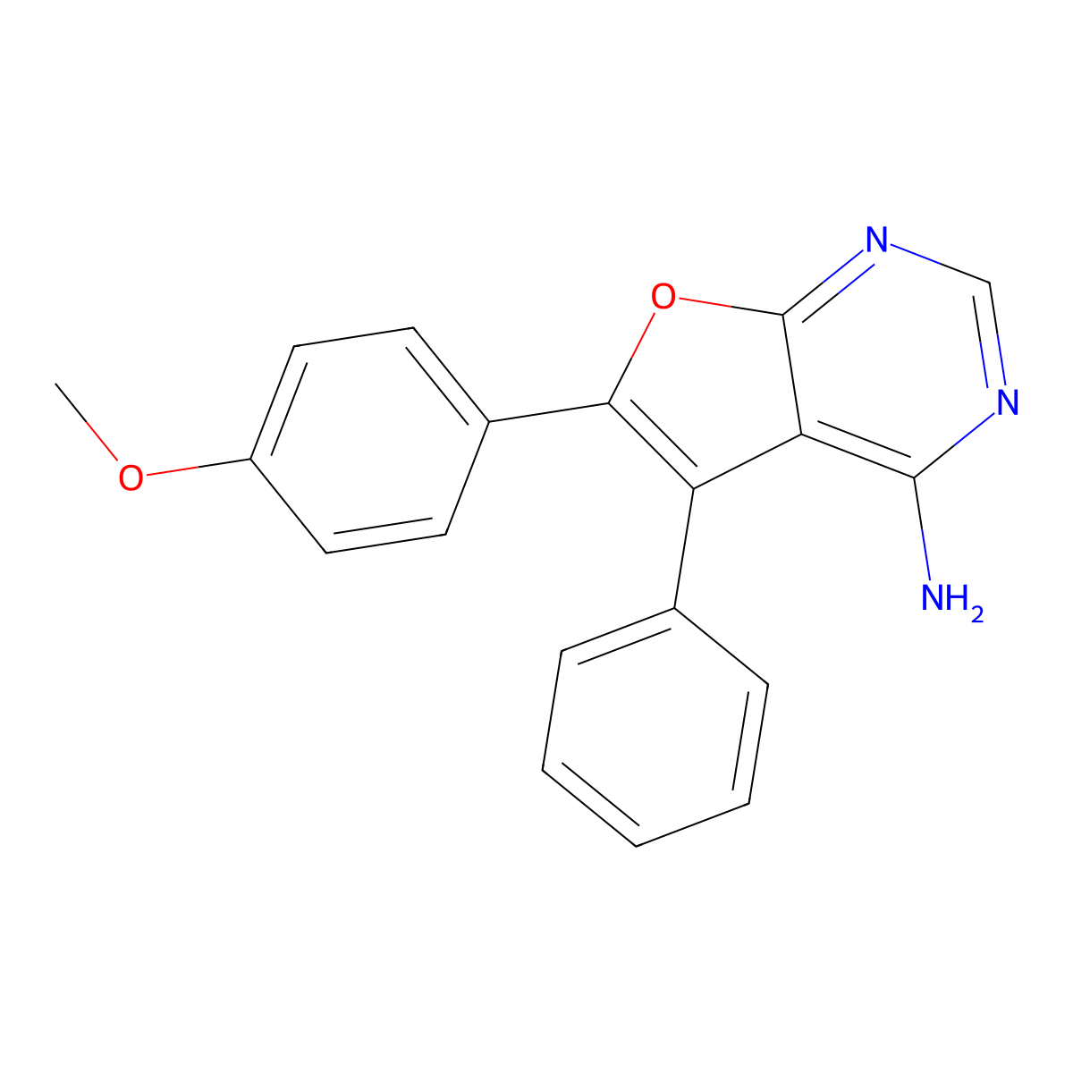 6-(4-Methoxyphenyl)-5-phenylfuro[2,3-d]pyrimidin-4-amine molecular structure, CAS 14774-66-4