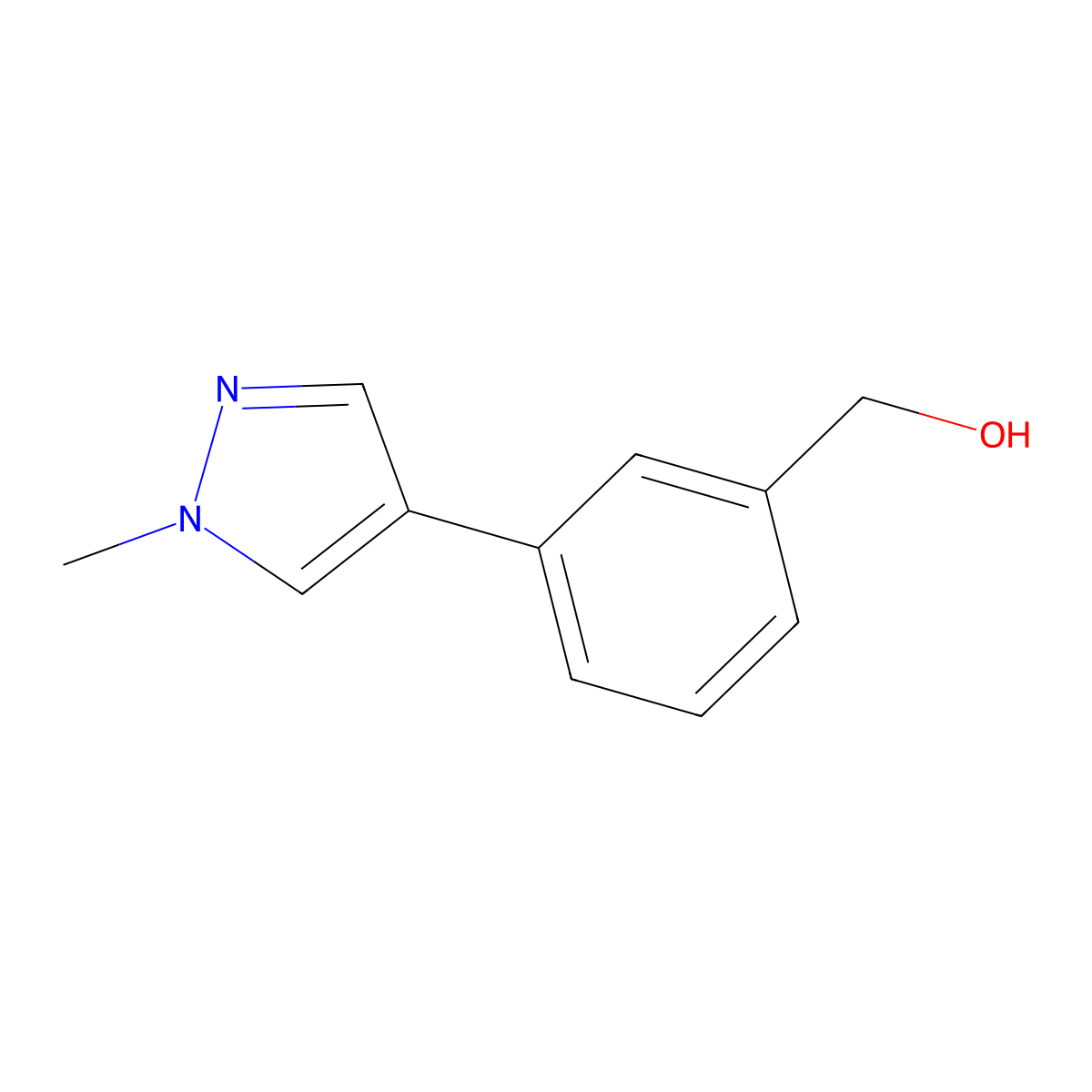 (3-(1-Methyl-1H-pyrazol-4-yl)phenyl) methanol molecular structure, CAS 1477478-56-0