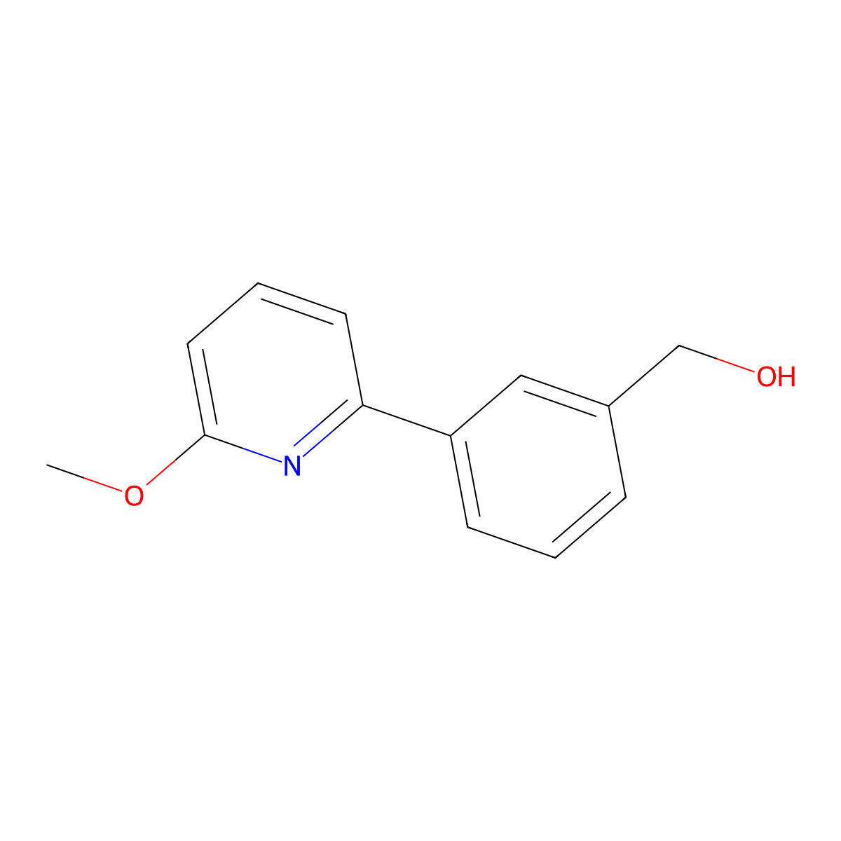(3-(6-Methoxypyridin-2-yl)phenyl)methanol molecular structure, CAS 1477478-63-9