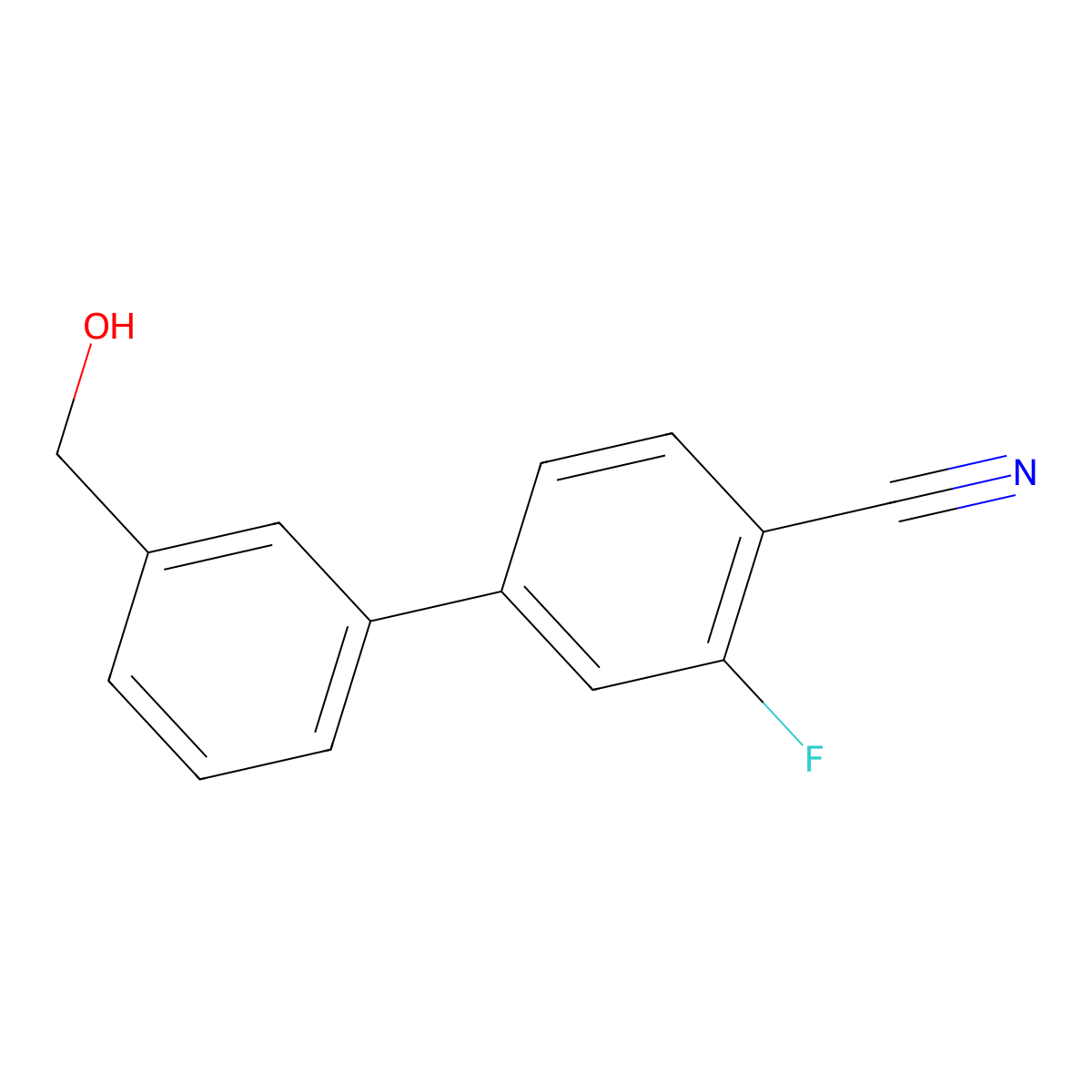 2-Fluoro-4-(3-(hydroxymethyl)phenyl)benzonitrile molecular structure, CAS 1477478-65-1