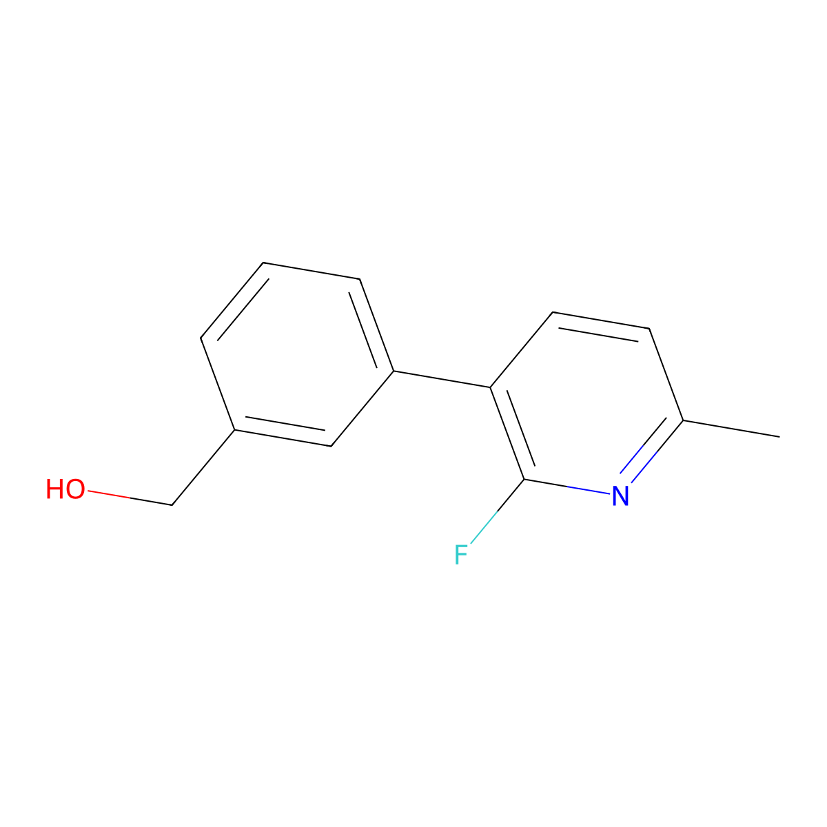 3-(2-Fluoro-6-methyl-3-pyridinyl)benzenemethanol molecular structure, CAS 1477478-74-2