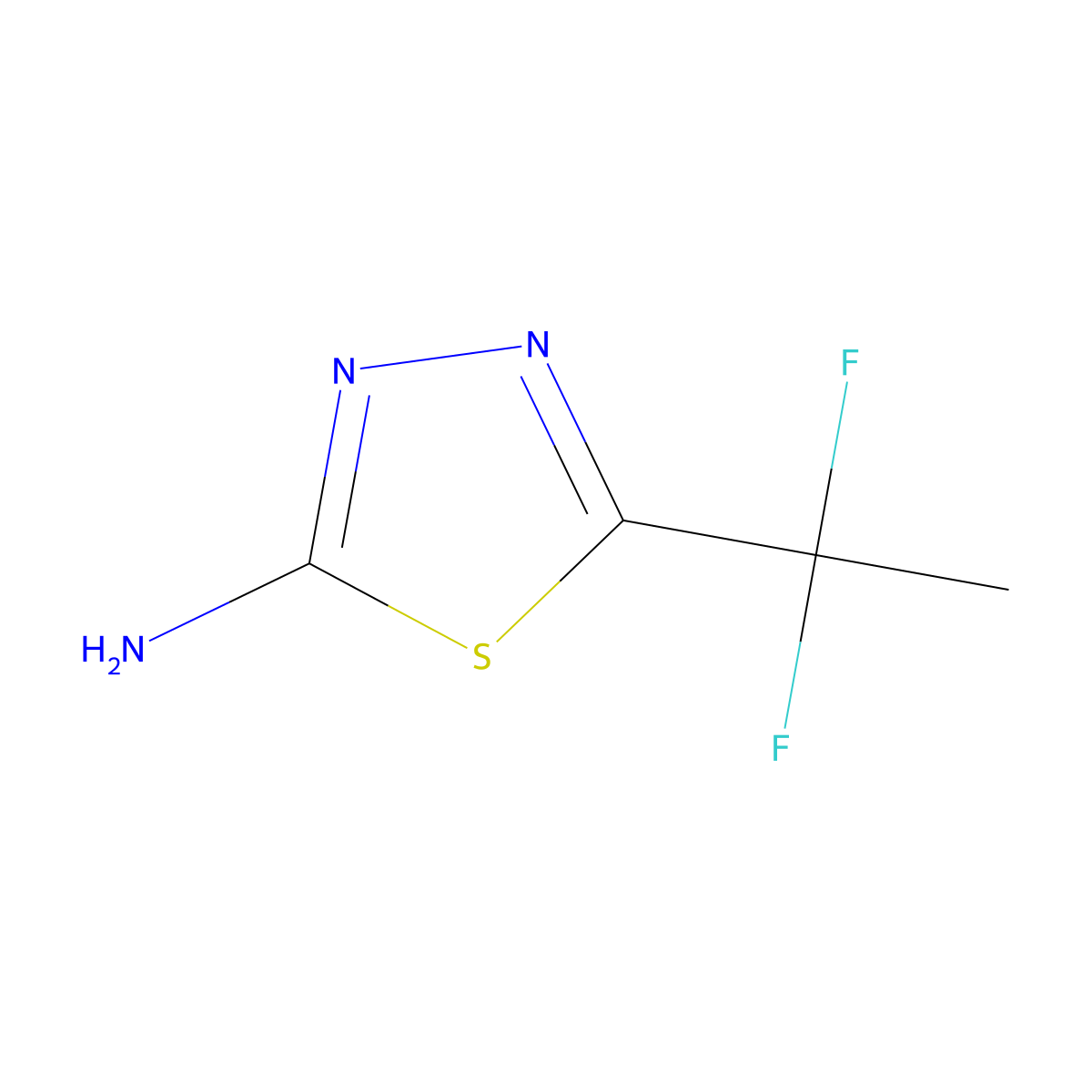 5-(1,1-Difluoroethyl)-1,3,4-thiadiazol-2-amine molecular structure, CAS 1477478-91-3