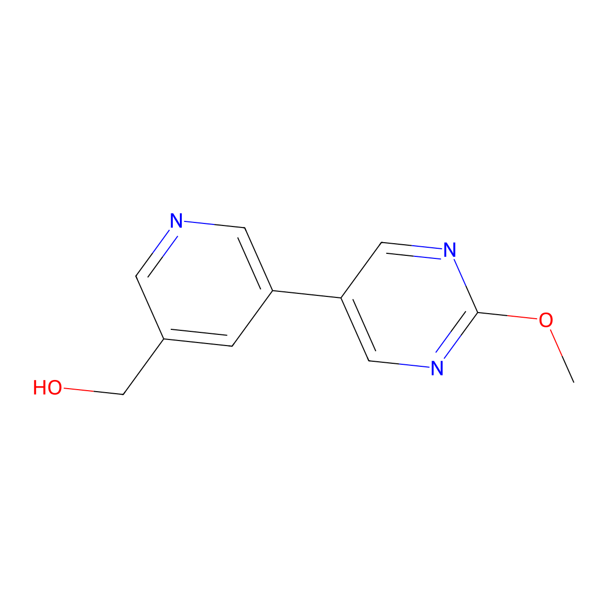 [5-(2-Methoxypyrimidin-5-yl)-3-pyridinyl]methanol molecular structure, CAS 1477478-95-7