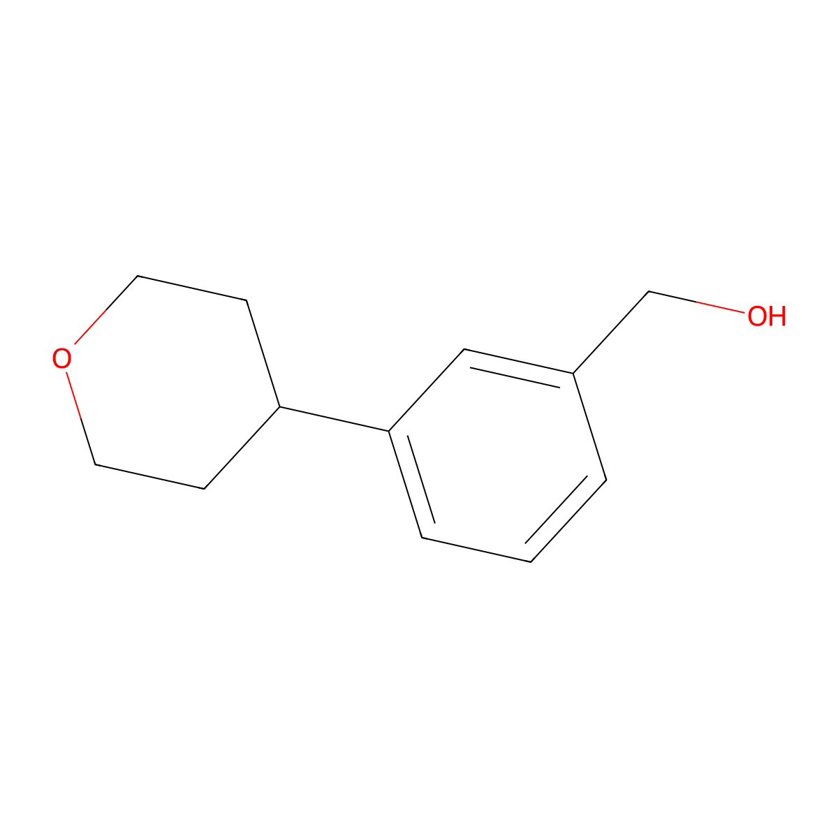 [3-(Oxan-4-yl)phenyl]methanol molecular structure, CAS 1477479-15-4