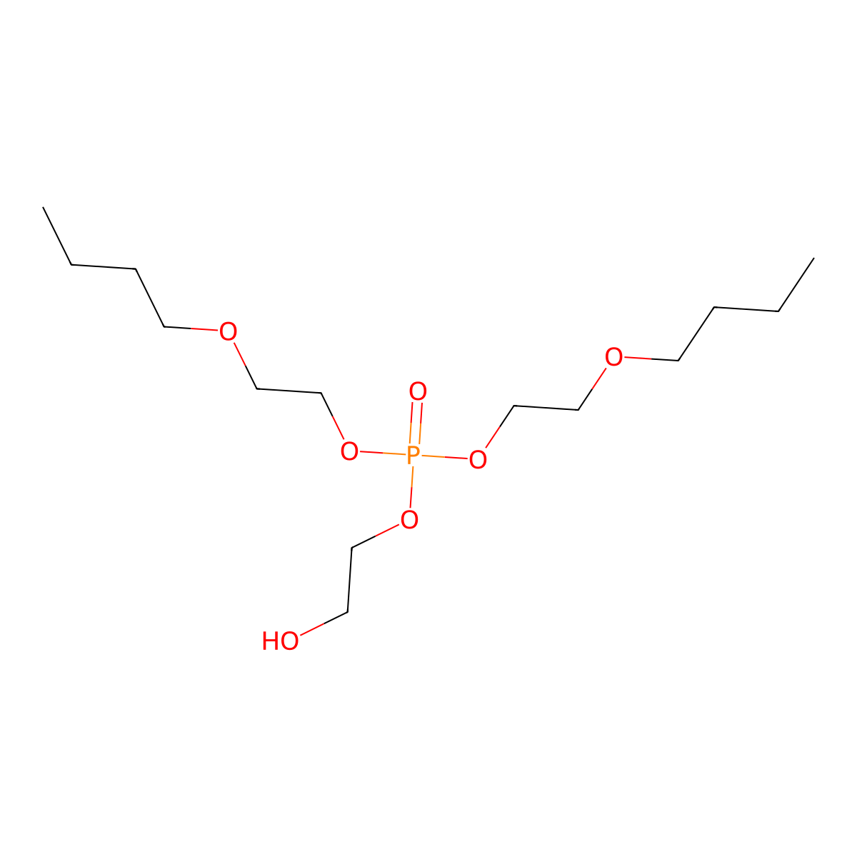 Bis(2-butoxyethyl) 2-hydroxyethyl phosphate molecular structure, CAS 1477494-86-2