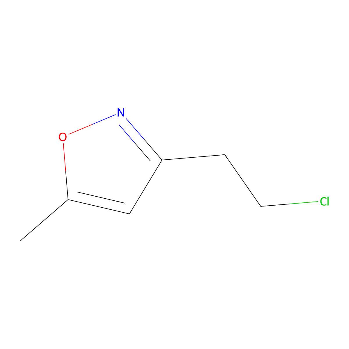 3-(2-Chloroethyl)-5-methyl-1,2-oxazole molecular structure, CAS 14775-98-5
