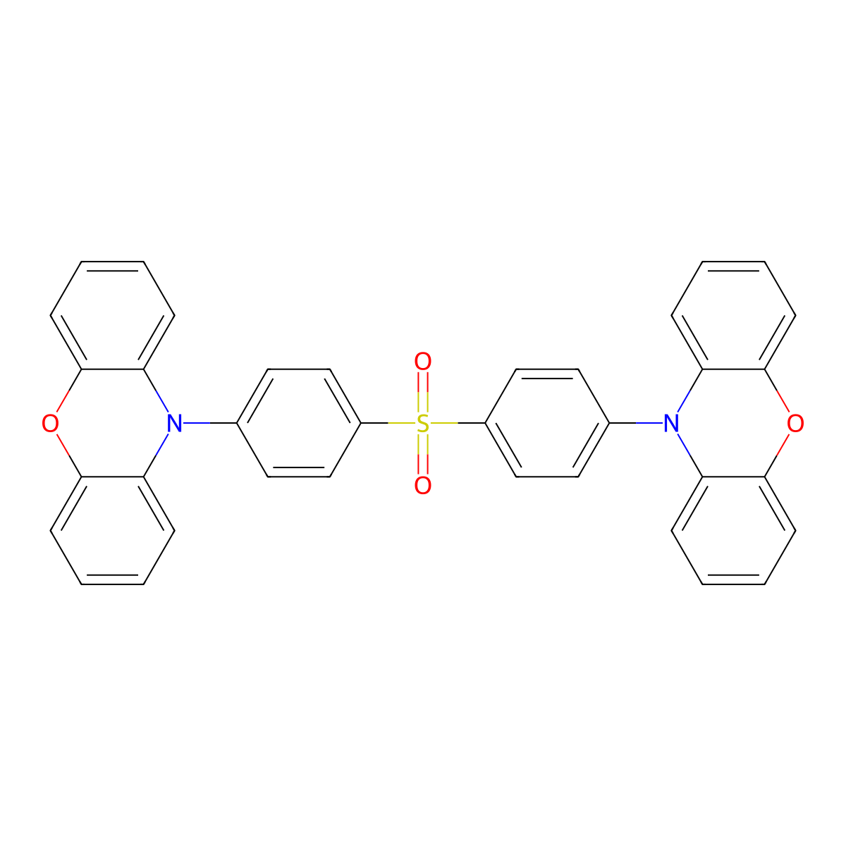 10-(4-(4-(10H-Phenoxazin-10-yl)phenylsulfonyl)phenyl)-10H-phenoxazine molecular structure, CAS 1477511-57-1
