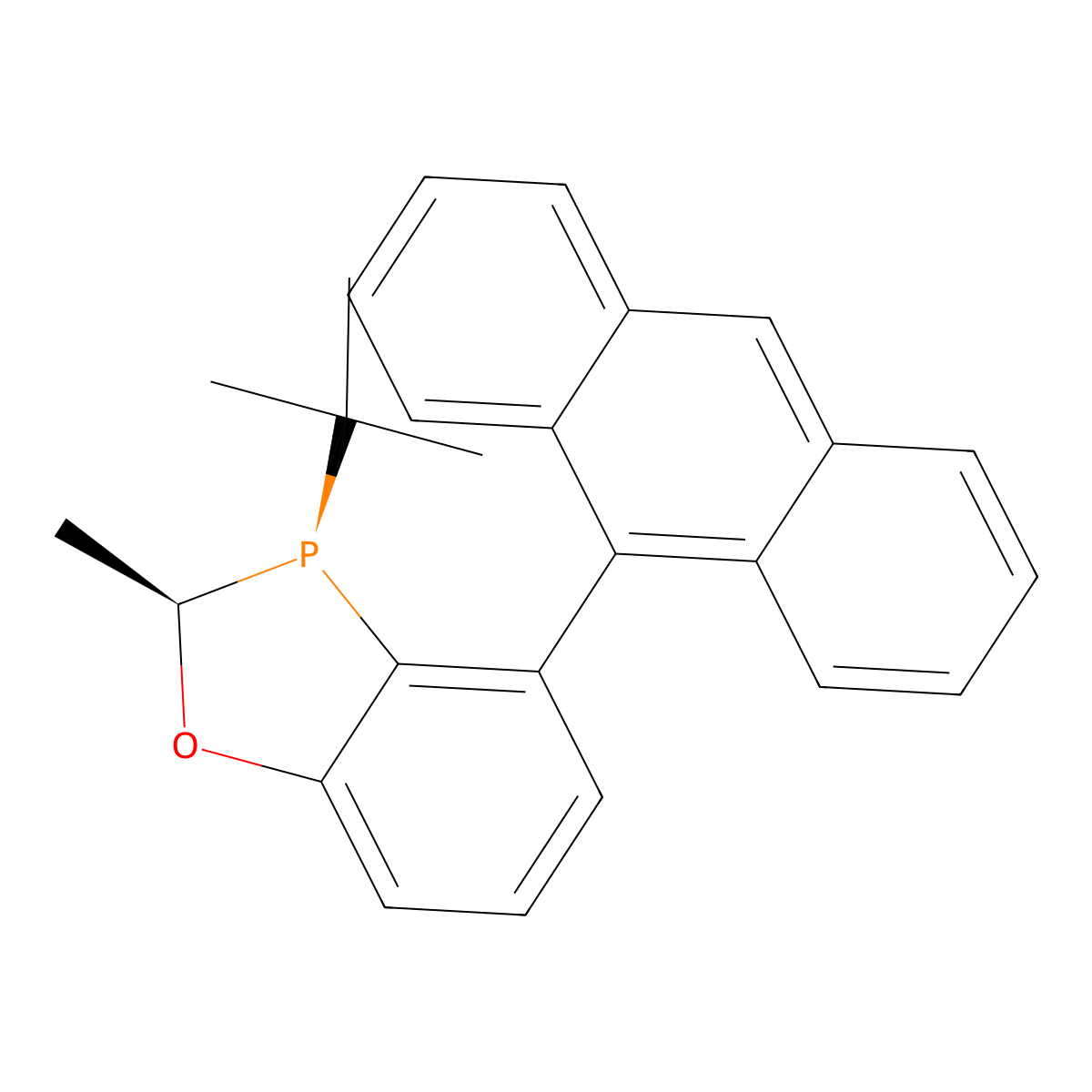 (2R,3R)-4-(Anthracen-9-yl)-3-(tert-butyl)-2-methyl-2,3-dihydrobenzo[d][1,3]oxaphosphole molecular structure, CAS 1477517-20-6