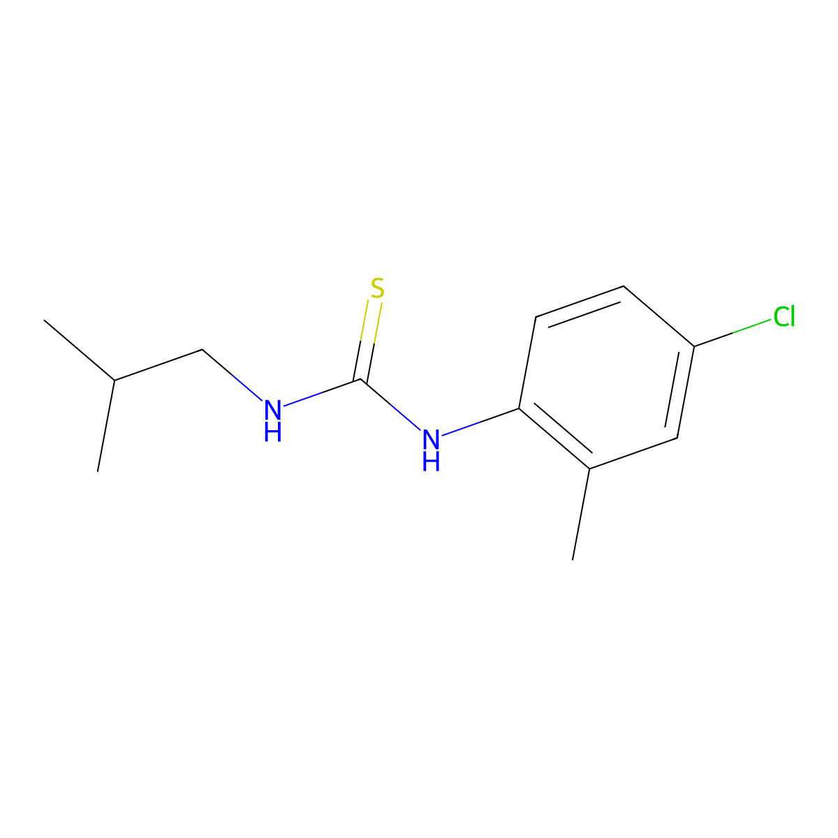 1-(4-Chloro-2-methylphenyl)-3-(2-methylpropyl)thiourea molecular structure, CAS 147752-17-8