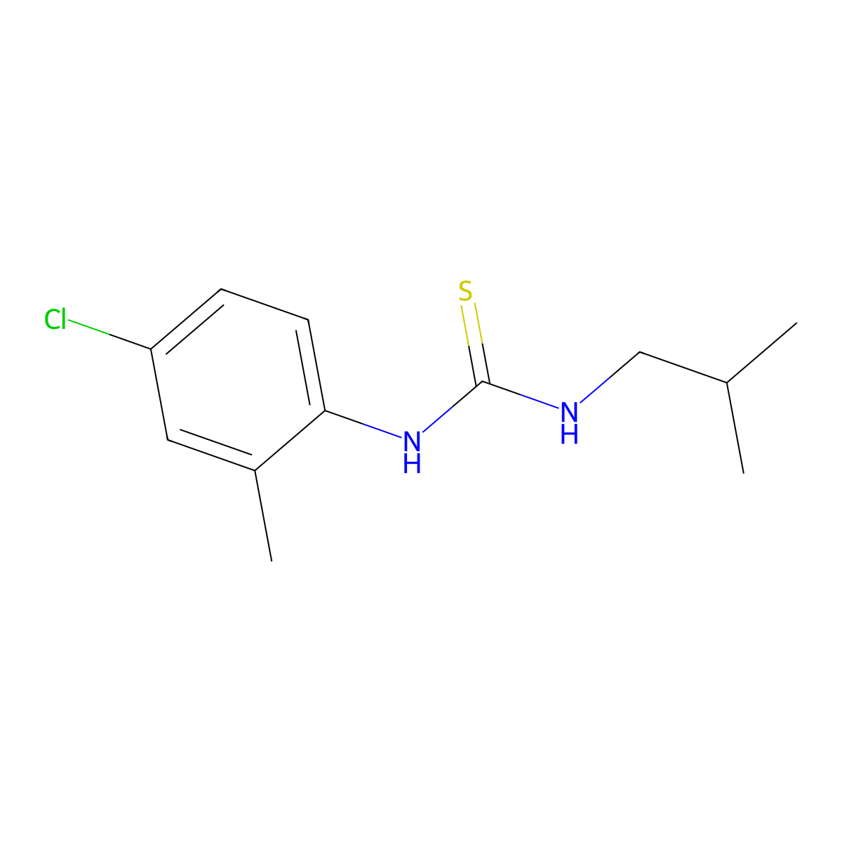 1-(4-Chloro-2-methylphenyl)-3-(2-methylpropyl)thiourea molecular structure, CAS 147752-17-8