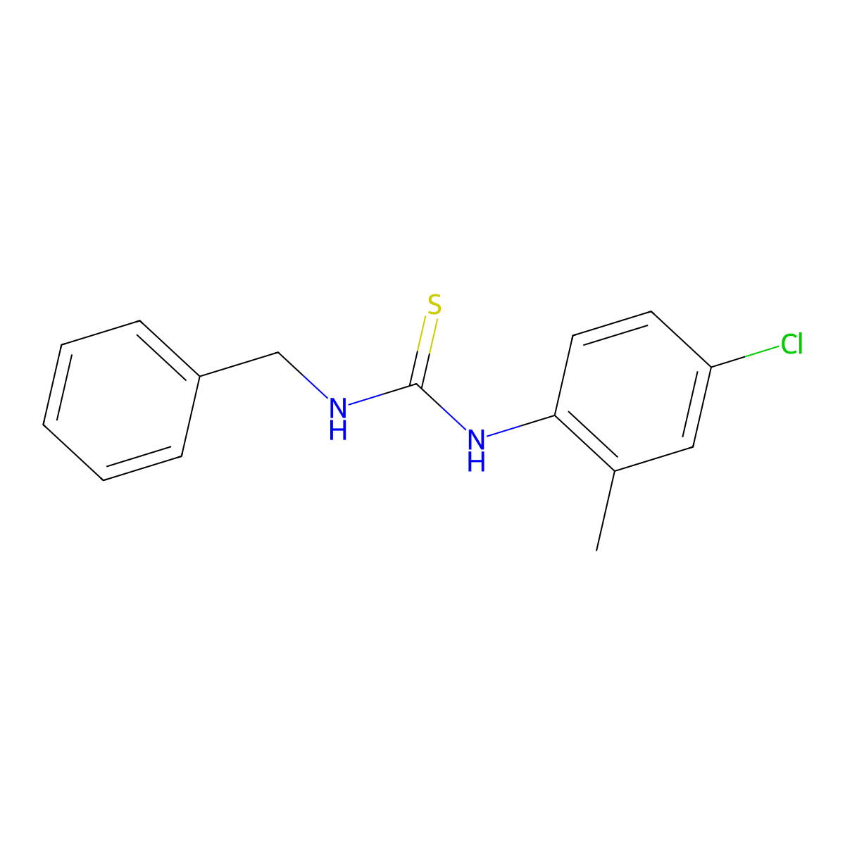 1-Benzyl-3-(4-chloro-2-methylphenyl)thiourea molecular structure, CAS 147752-20-3