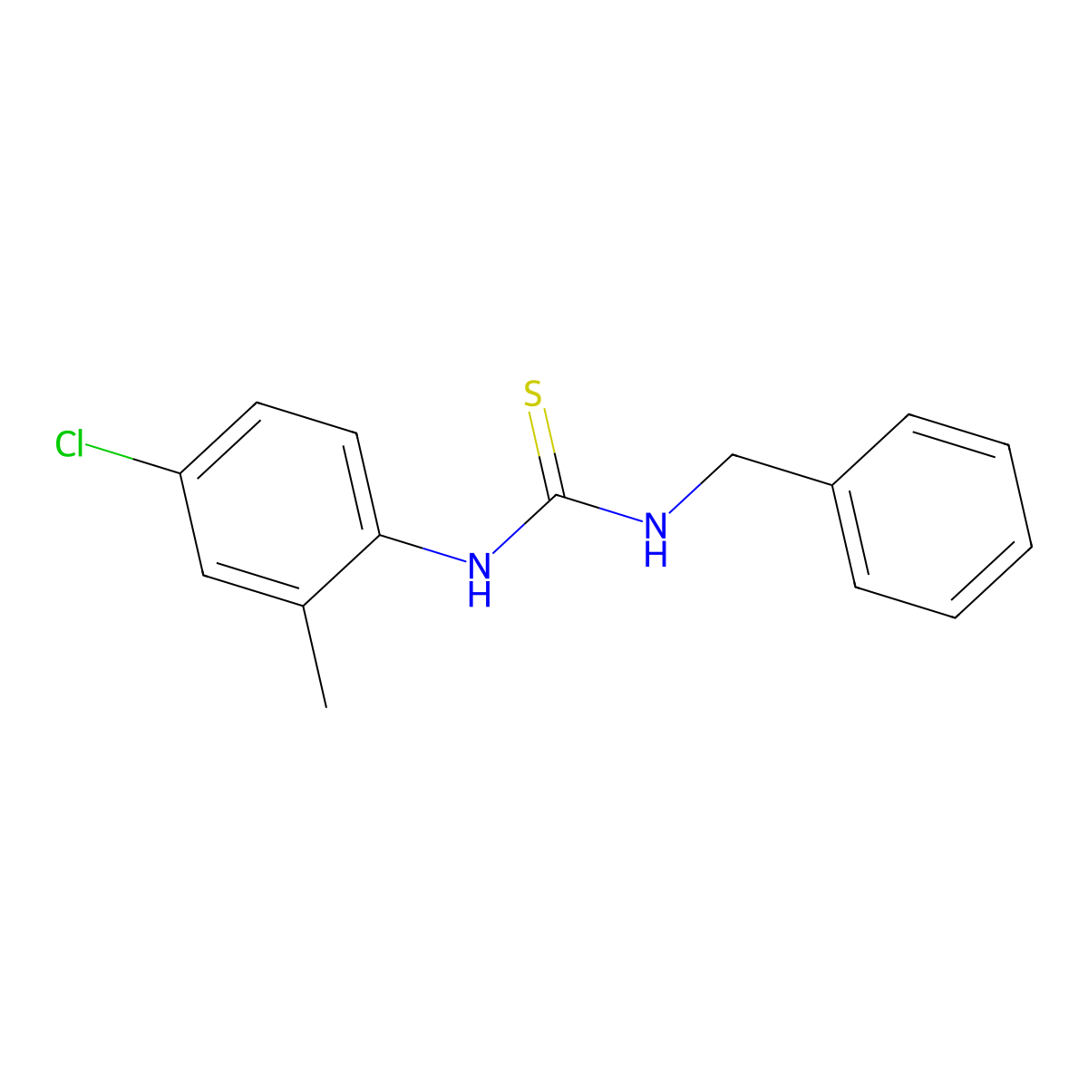 1-Benzyl-3-(4-chloro-2-methylphenyl)thiourea molecular structure, CAS 147752-20-3