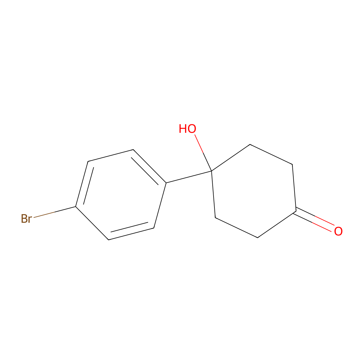 4-(4-Bromophenyl)-4-hydroxycyclohexanone molecular structure, CAS 1477524-71-2