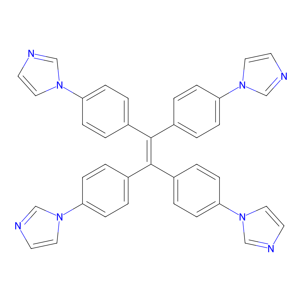 1,1,2,2-Tetrakis(4-(1H-imidazol-1-yl)phenyl)ethene molecular structure, CAS 1477527-27-7