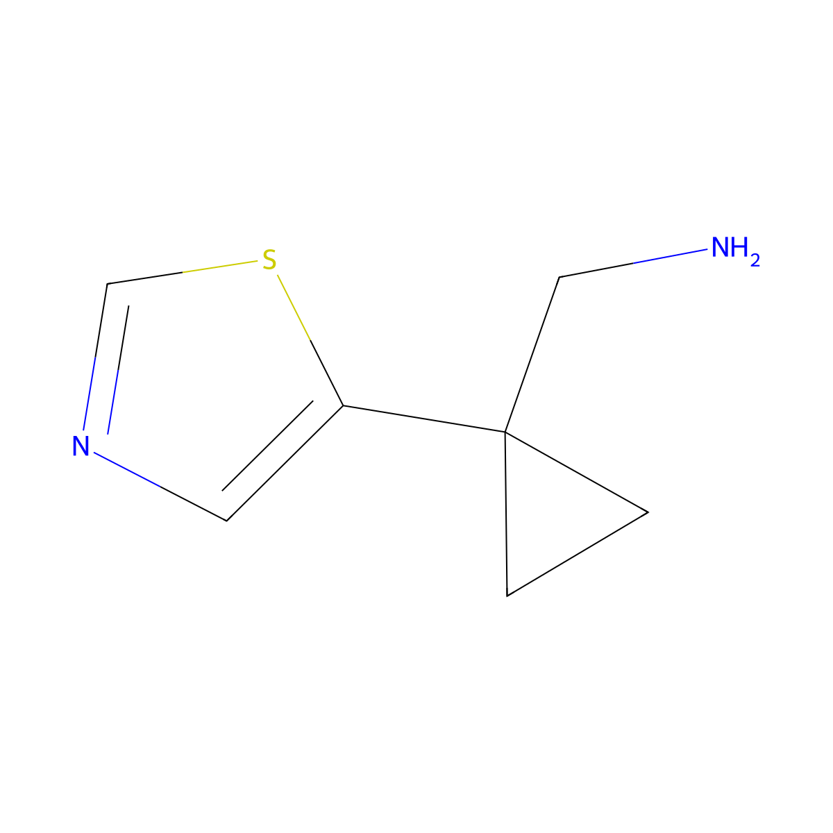 1-[1-(1,3-Thiazol-5-yl)cyclopropyl]methanamine molecular structure, CAS 1477529-22-8