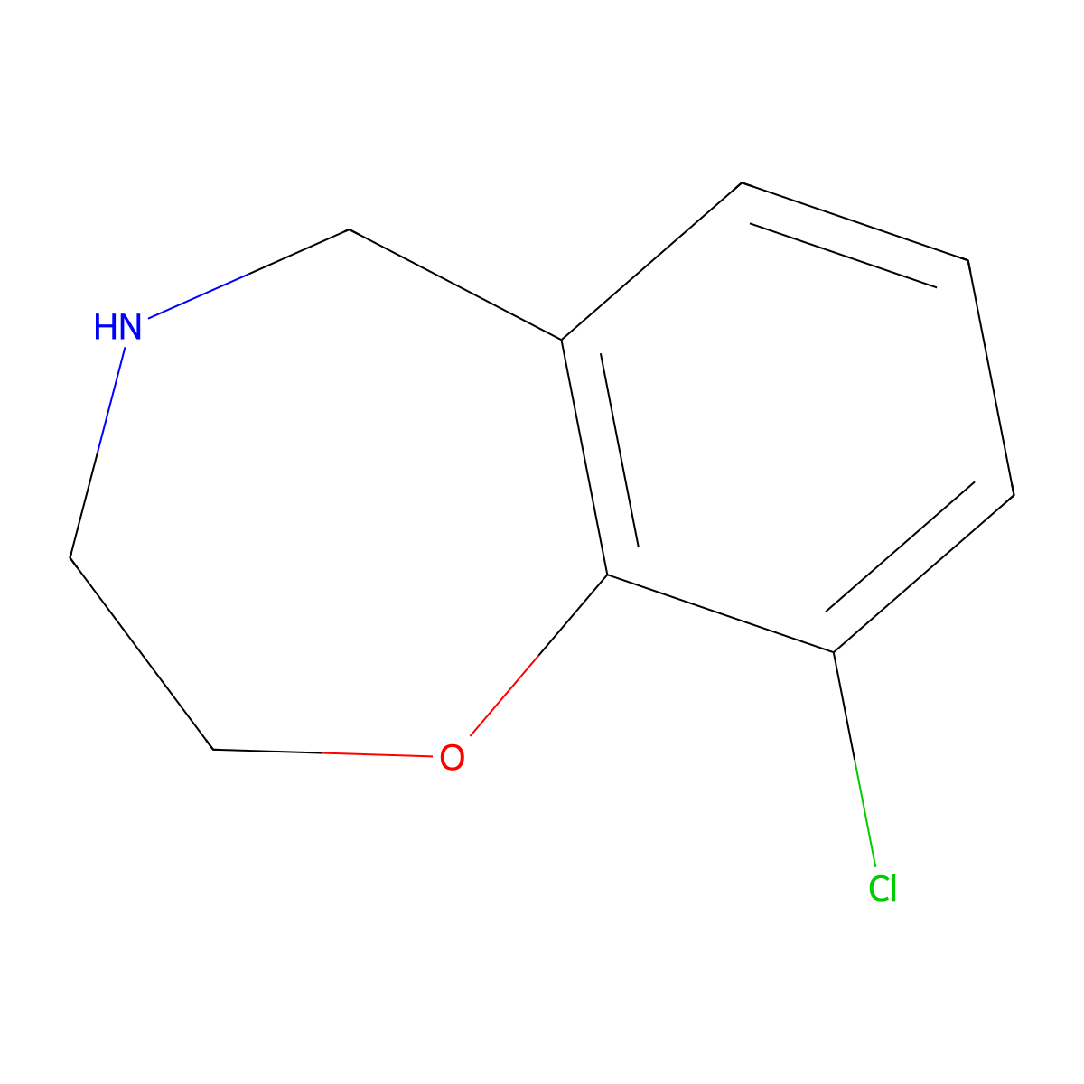 9-Chloro-2,3,4,5-tetrahydrobenzo[f][1,4]oxazepine molecular structure, CAS 1477539-48-2
