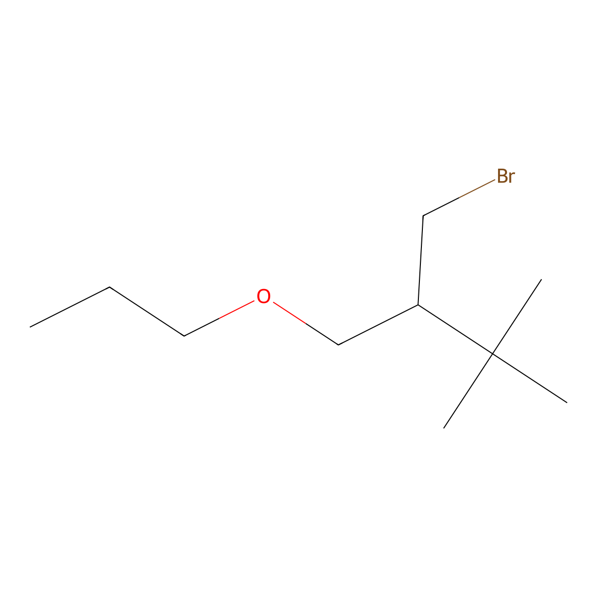 1-Bromo-3,3-dimethyl-2-(propoxymethyl)butane molecular structure, CAS 1477543-76-2