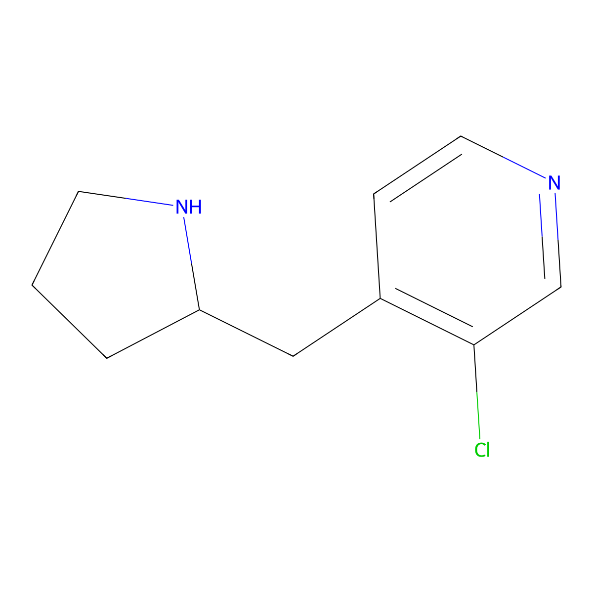 3-Chloro-4-(pyrrolidin-2-ylmethyl)pyridine molecular structure, CAS 1477547-22-0