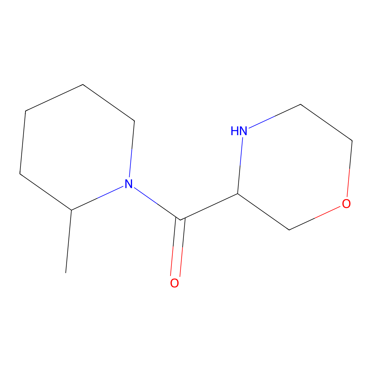 (2-Methylpiperidin-1-yl)(morpholin-3-yl)methanone molecular structure, CAS 1477555-52-4