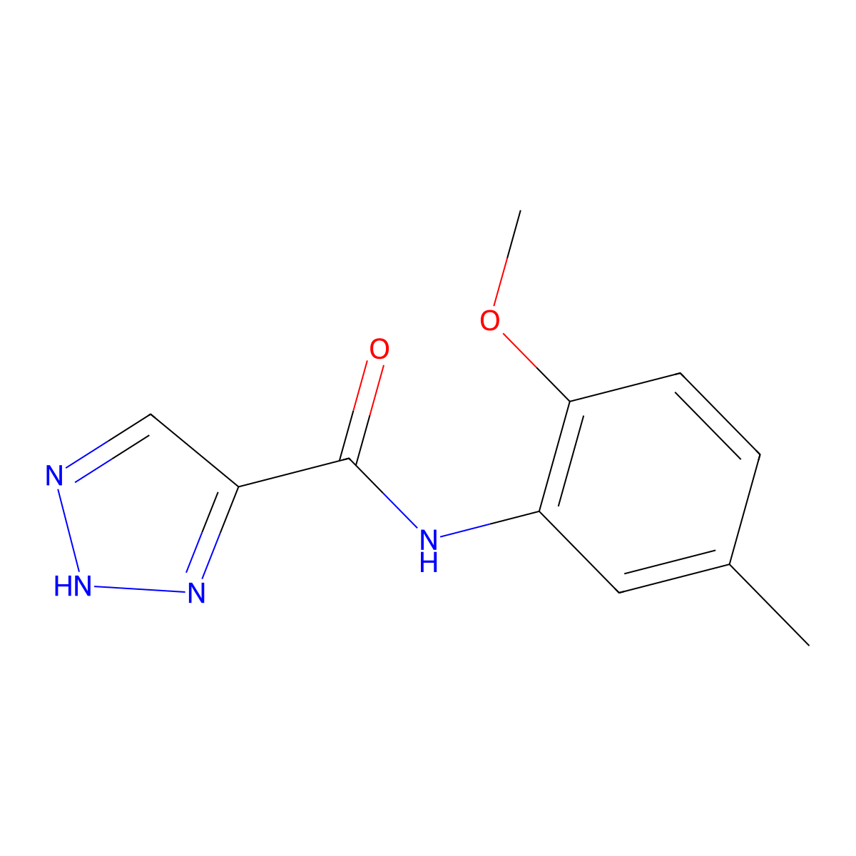 N-(2-methoxy-5-methylphenyl)-1H-1,2,3-triazole-5-carboxamide molecular structure, CAS 1477576-34-3