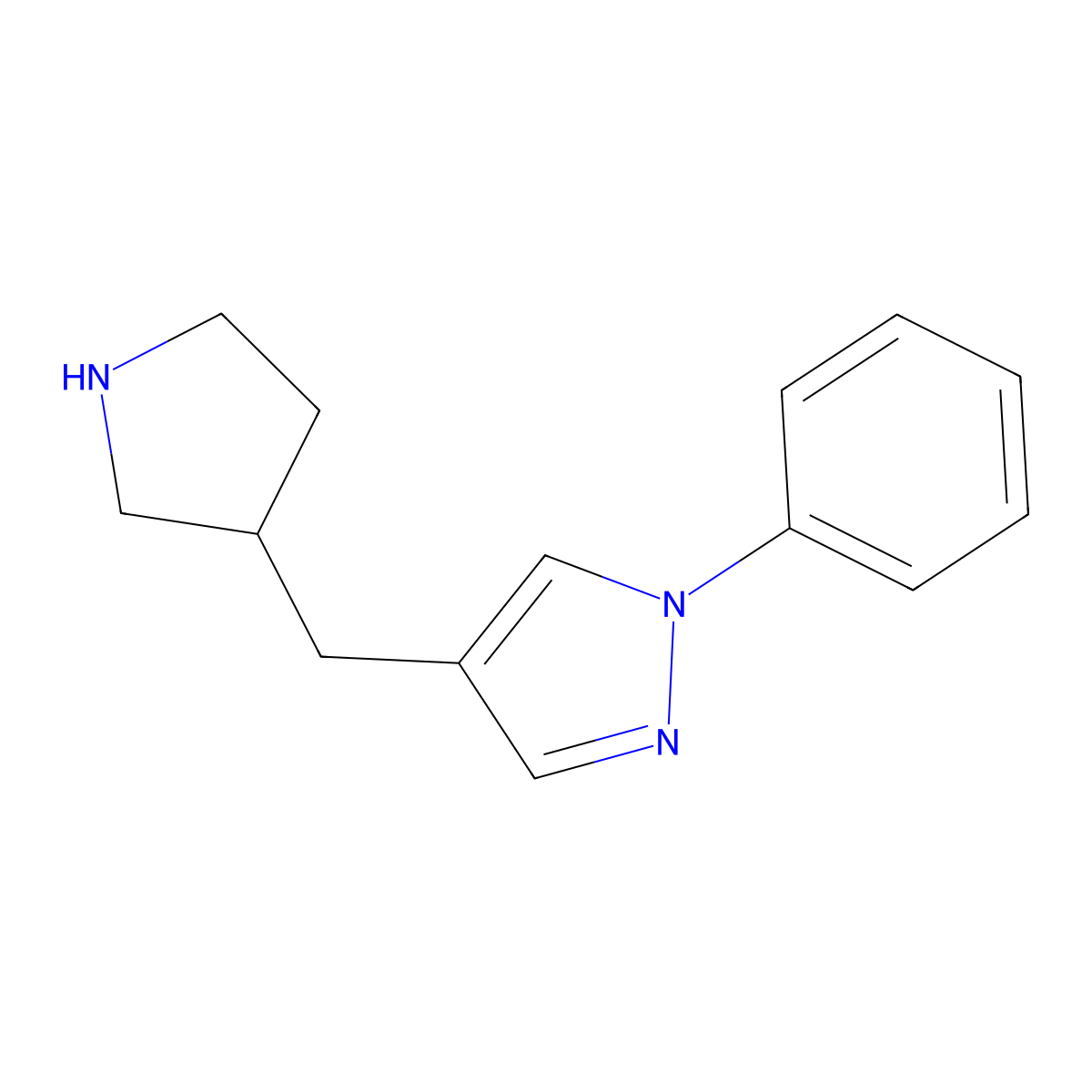 1-Phenyl-4-(pyrrolidin-3-ylmethyl)-1h-pyrazole molecular structure, CAS 1477579-78-4