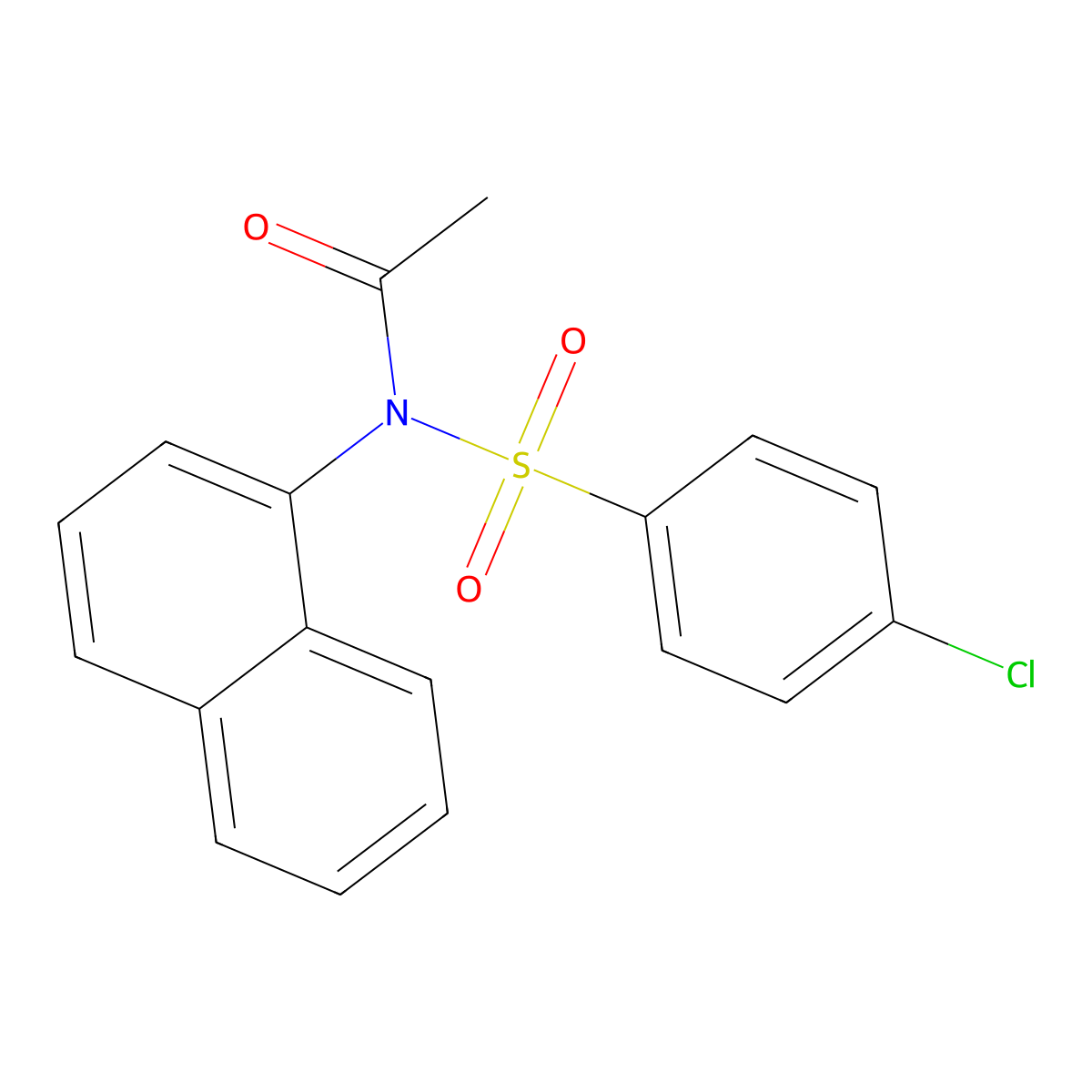 N-(4-chlorobenzenesulfonyl)-N-(naphthalen-1-yl)acetamide molecular structure, CAS 14776-60-4