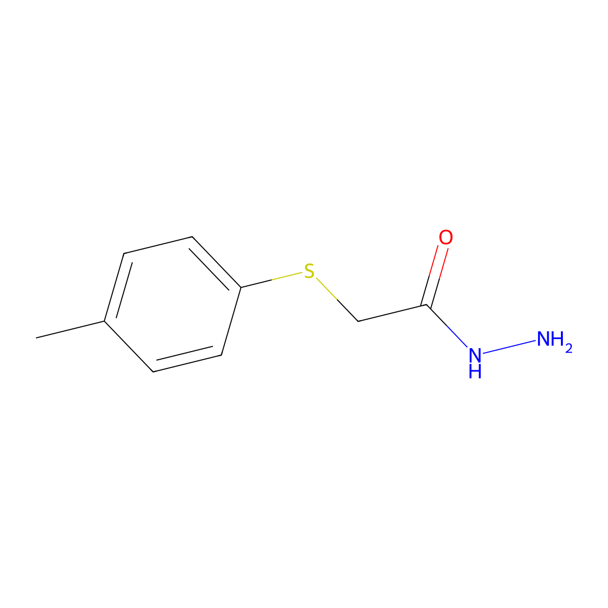 2-[(4-Methylphenyl)sulfanyl]acetohydrazide molecular structure, CAS 14776-65-9