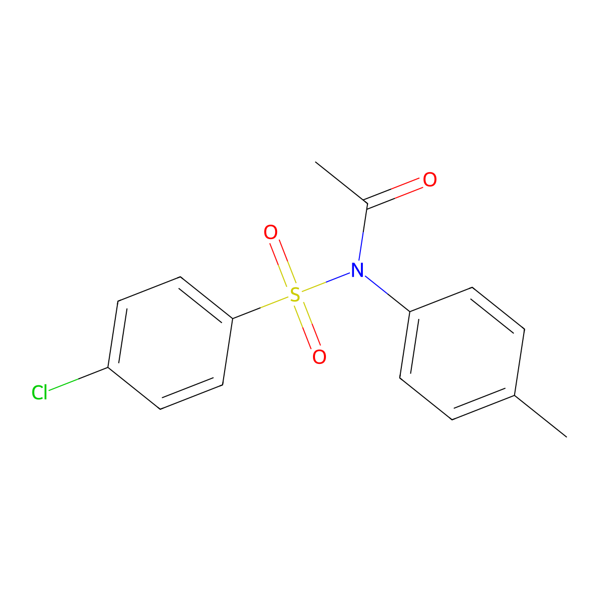N-[(4-chlorophenyl)sulfonyl]-N-(4-methylphenyl)acetamide molecular structure, CAS 14776-75-1