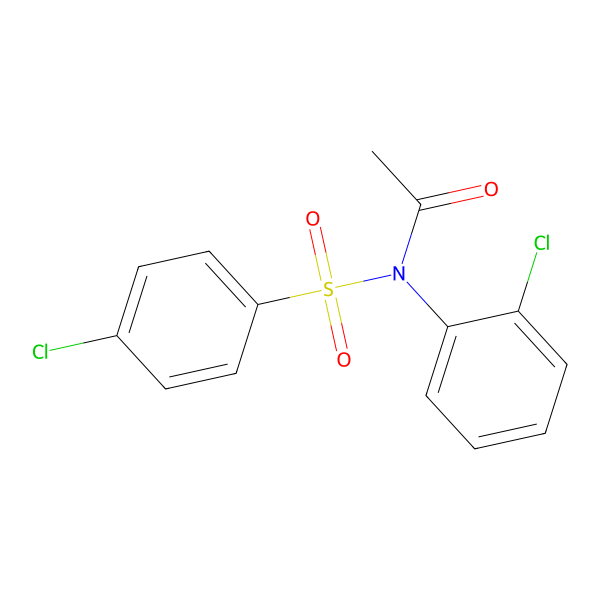 N-(2-chlorophenyl)-N-[(4-chlorophenyl)sulfonyl]acetamide molecular structure, CAS 14776-77-3