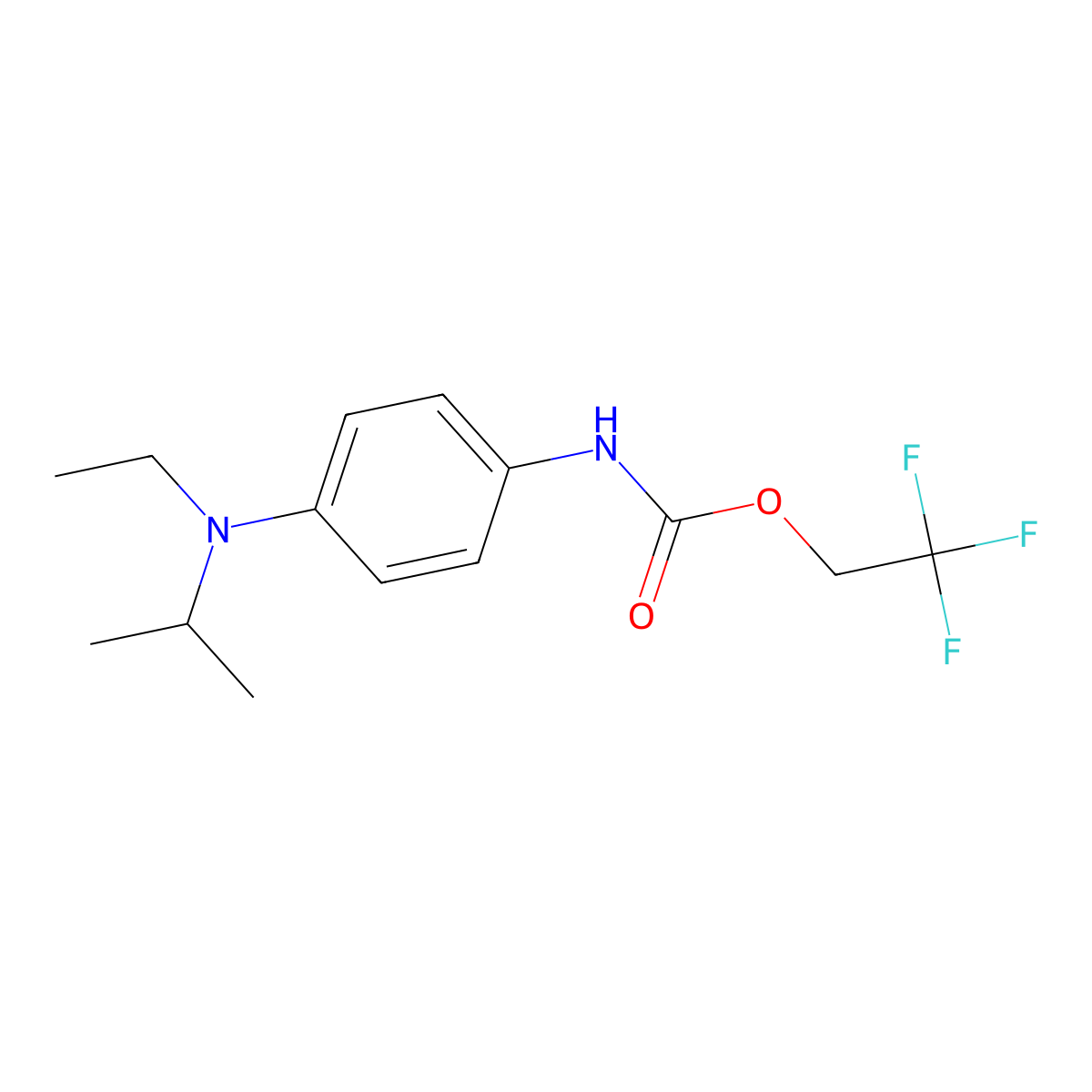 2,2,2-trifluoroethyl N-{4-[ethyl(propan-2-yl)amino]phenyl}carbamate molecular structure, CAS 1477628-77-5