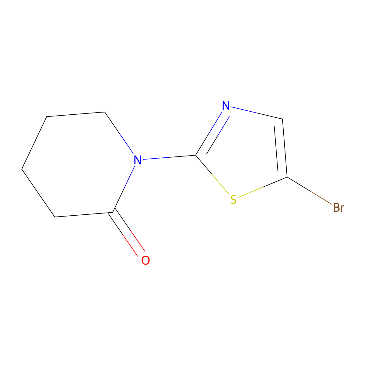 1-(5-Bromothiazol-2-yl)piperidin-2-one molecular structure, CAS 1477653-06-7
