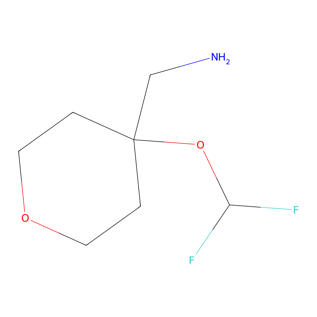 [4-(Difluoromethoxy)oxan-4-yl]methanamine molecular structure, CAS 1477657-59-2