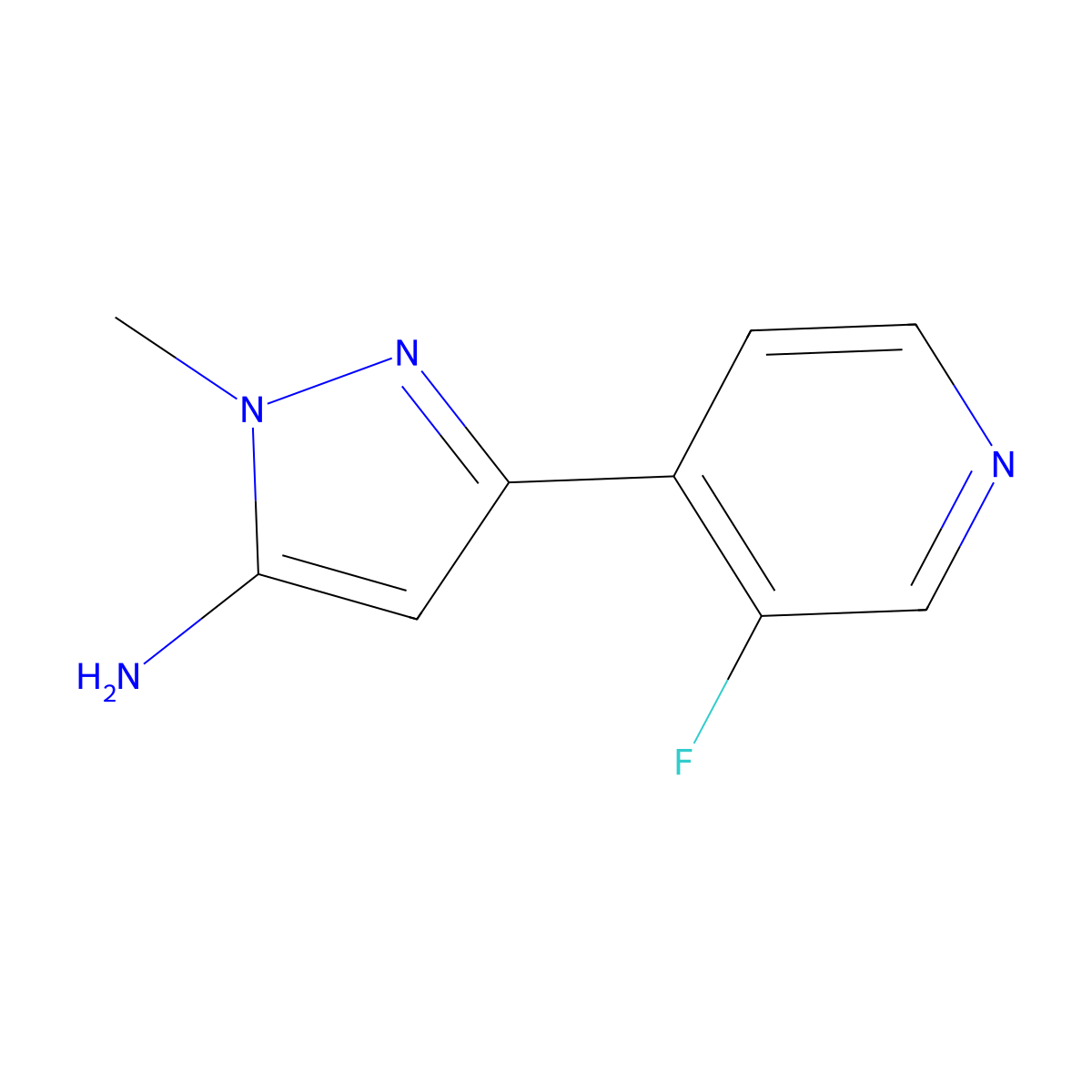 3-(3-Fluoropyridin-4-YL)-1-methyl-1H-pyrazol-5-amine molecular structure, CAS 1477663-66-3