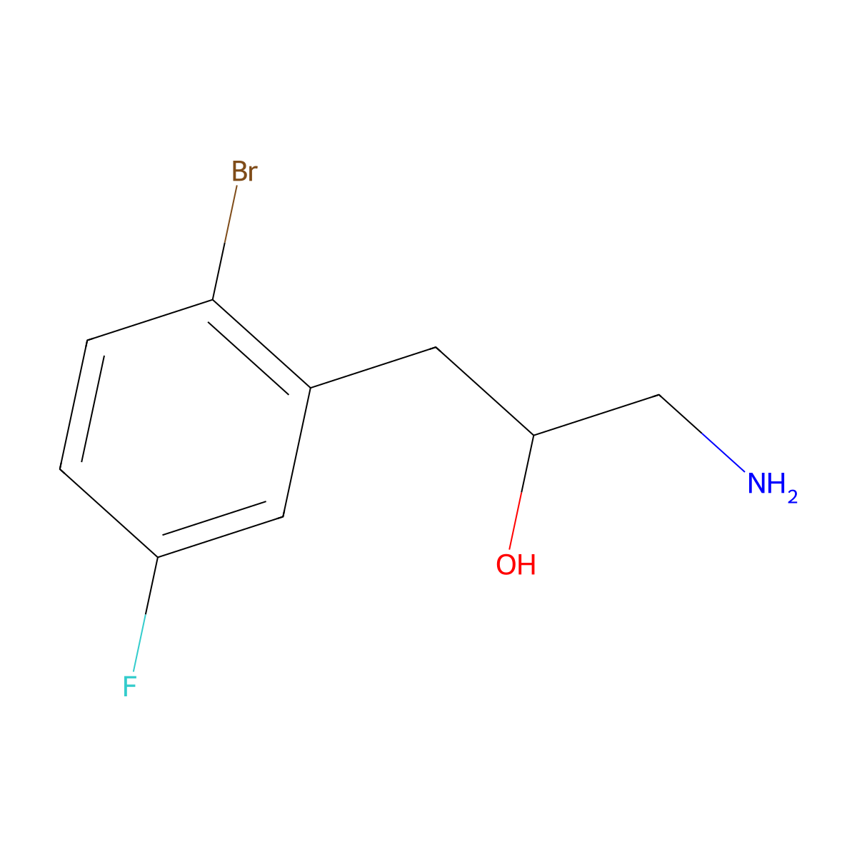 1-Amino-3-(2-bromo-5-fluorophenyl)propan-2-ol molecular structure, CAS 1477670-78-2